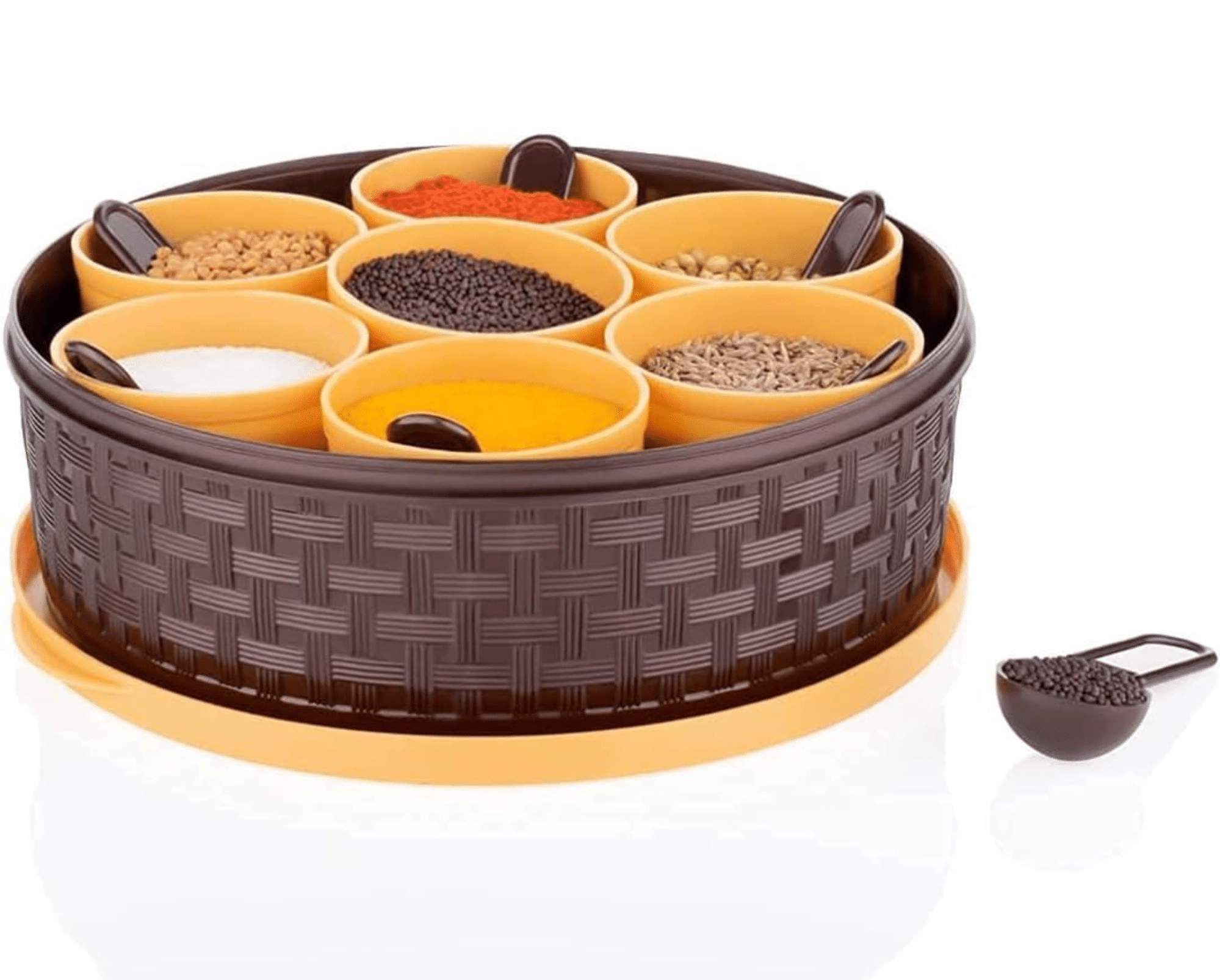     			FIT4CHEF Masala Box Plastic Brown Spice Container ( Set of 1 )
