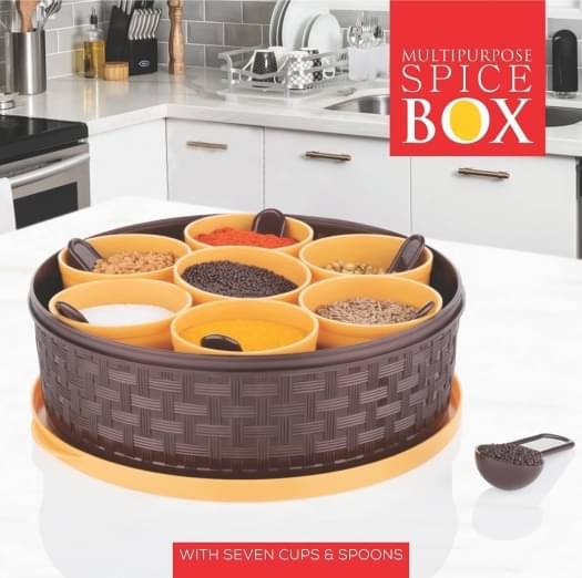     			FIT4CHEF Spice Box Polyproplene Brown Spice Container ( Set of 1 )