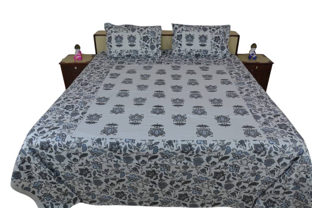 HomeSpire Cotton 1 Double King Bedsheet with 2 Pillow Covers ( Gray ) HomeSpire Cotton 1 Double King Bedsheet with 2 Pillow Covers ( Gray )