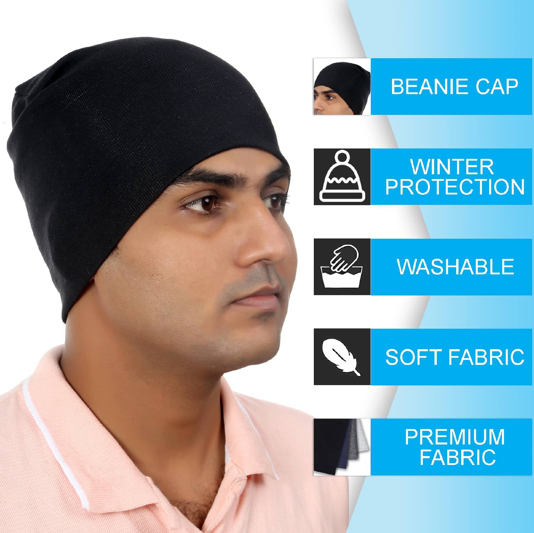 Im unique Pack of 1 Cotton Men's Cap ( Black ) Im unique Pack of 1 Cotton Men's Cap ( Black )