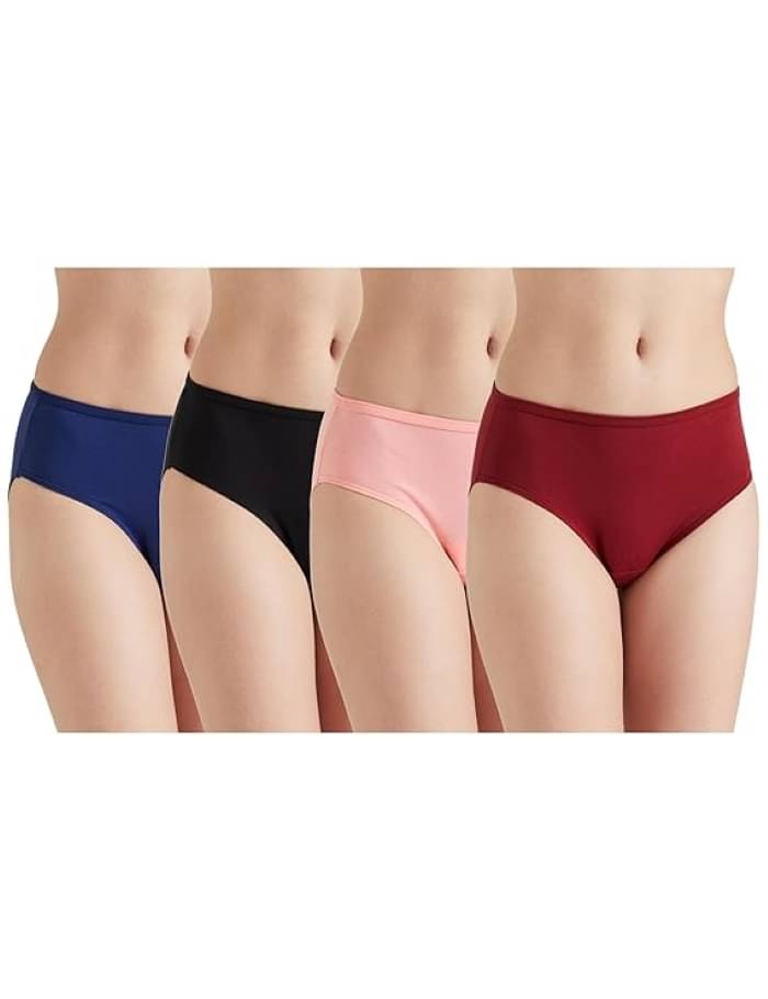    			Kiran Enterprises Pack of 4 Cotton Hipster For Women ( Multi Color )