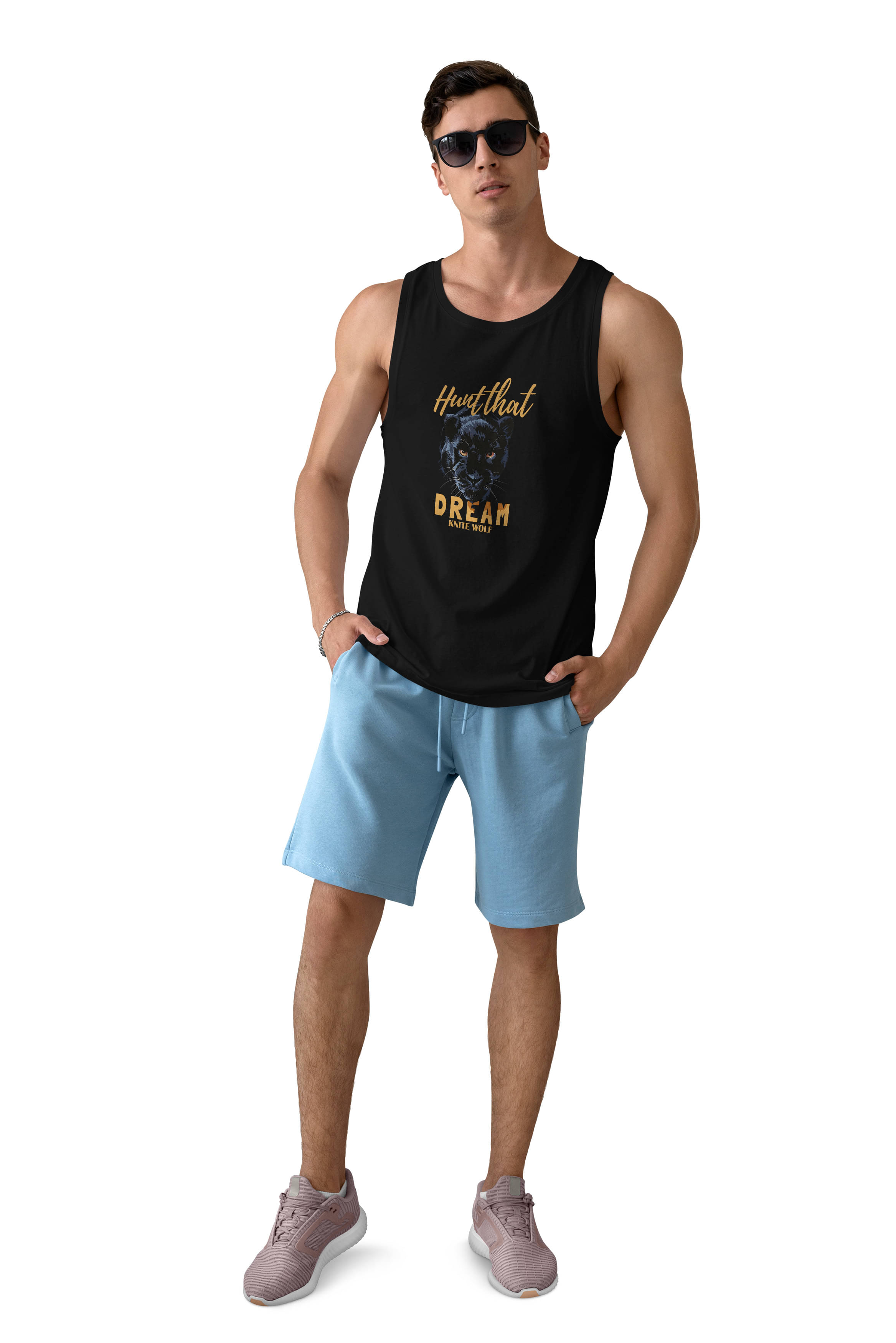     			Knite Wolf Pack of 1 Cotton Gym Vest For Men ( Black )