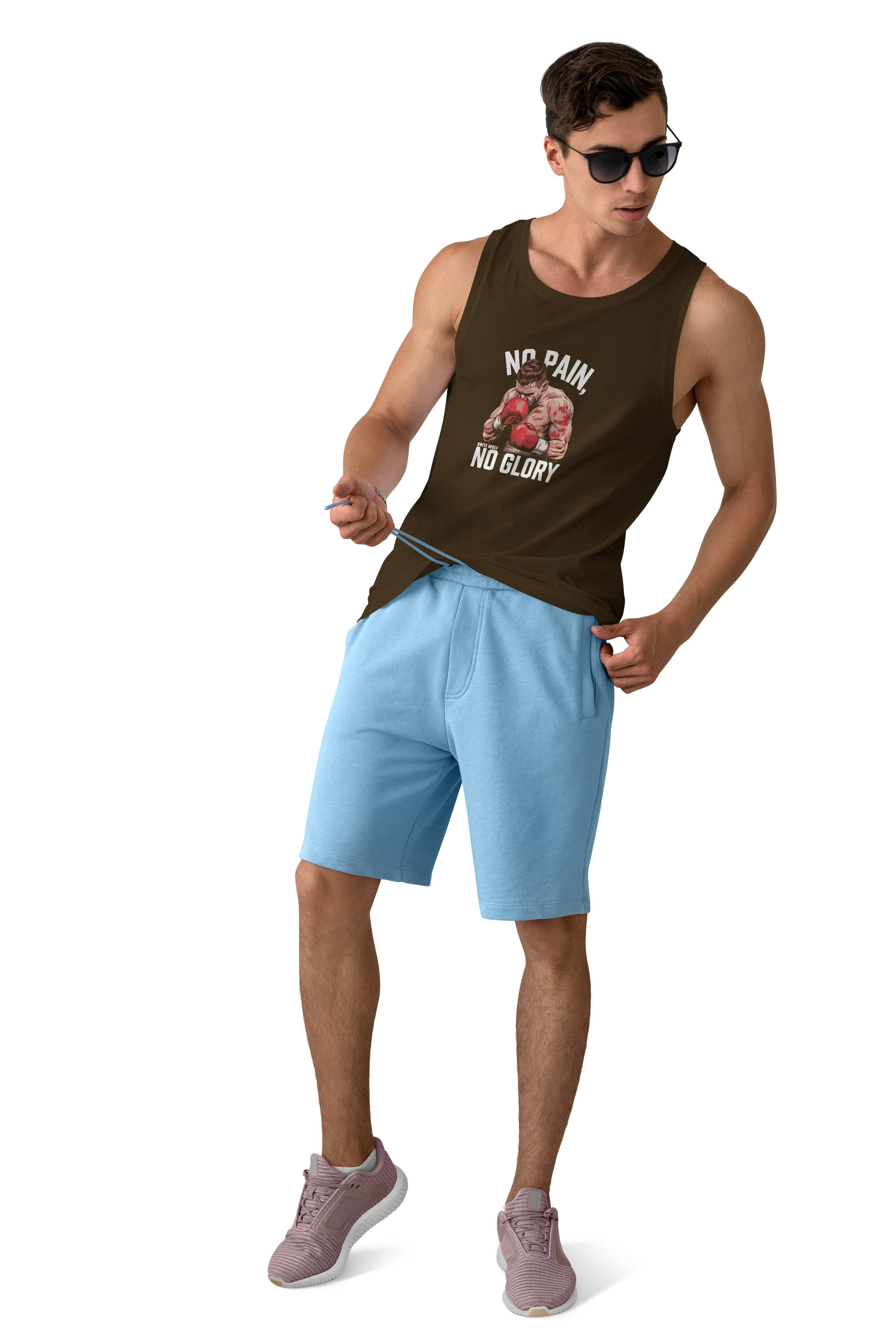     			Knite Wolf Pack of 1 Cotton Gym Vest For Men ( Brown )