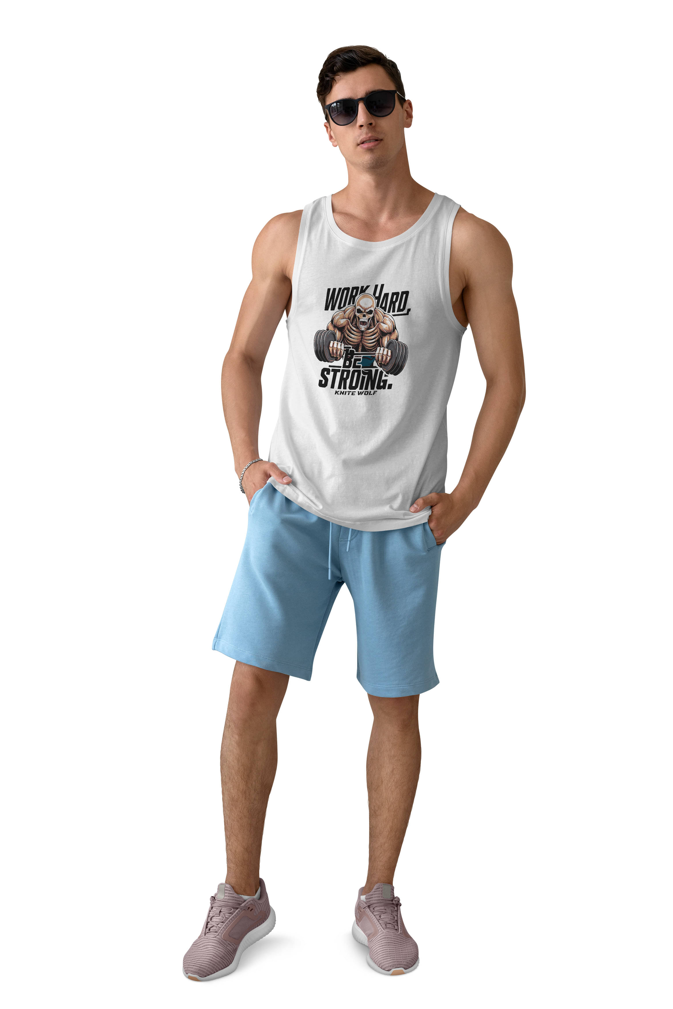     			Knite Wolf Pack of 1 Cotton Gym Vest For Men ( White )