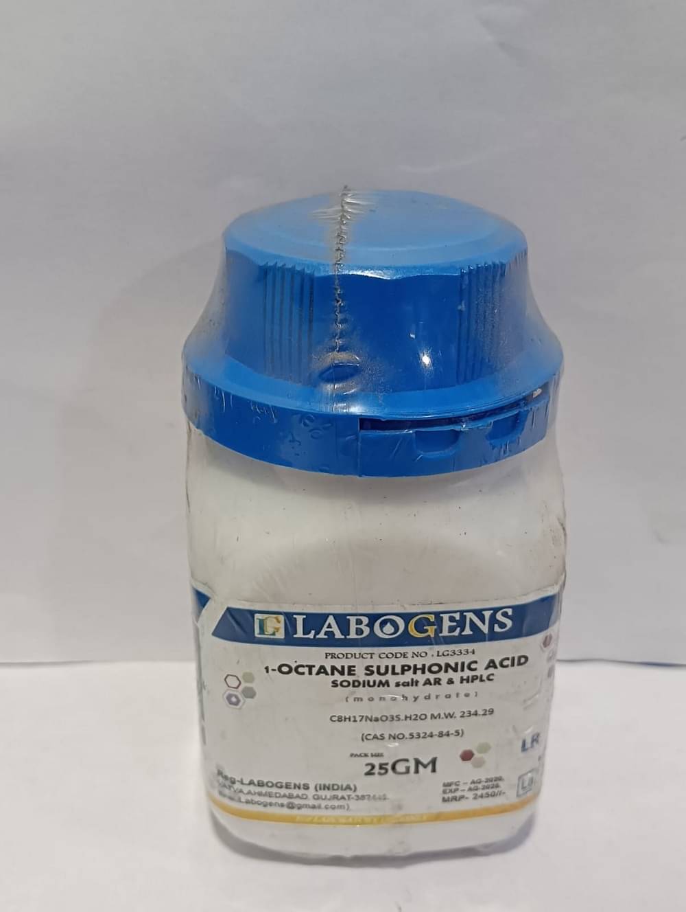    			LABOGENS 1-OCTANE SULPHONIC ACID SODIUM SALT AR &HPLC 25GM