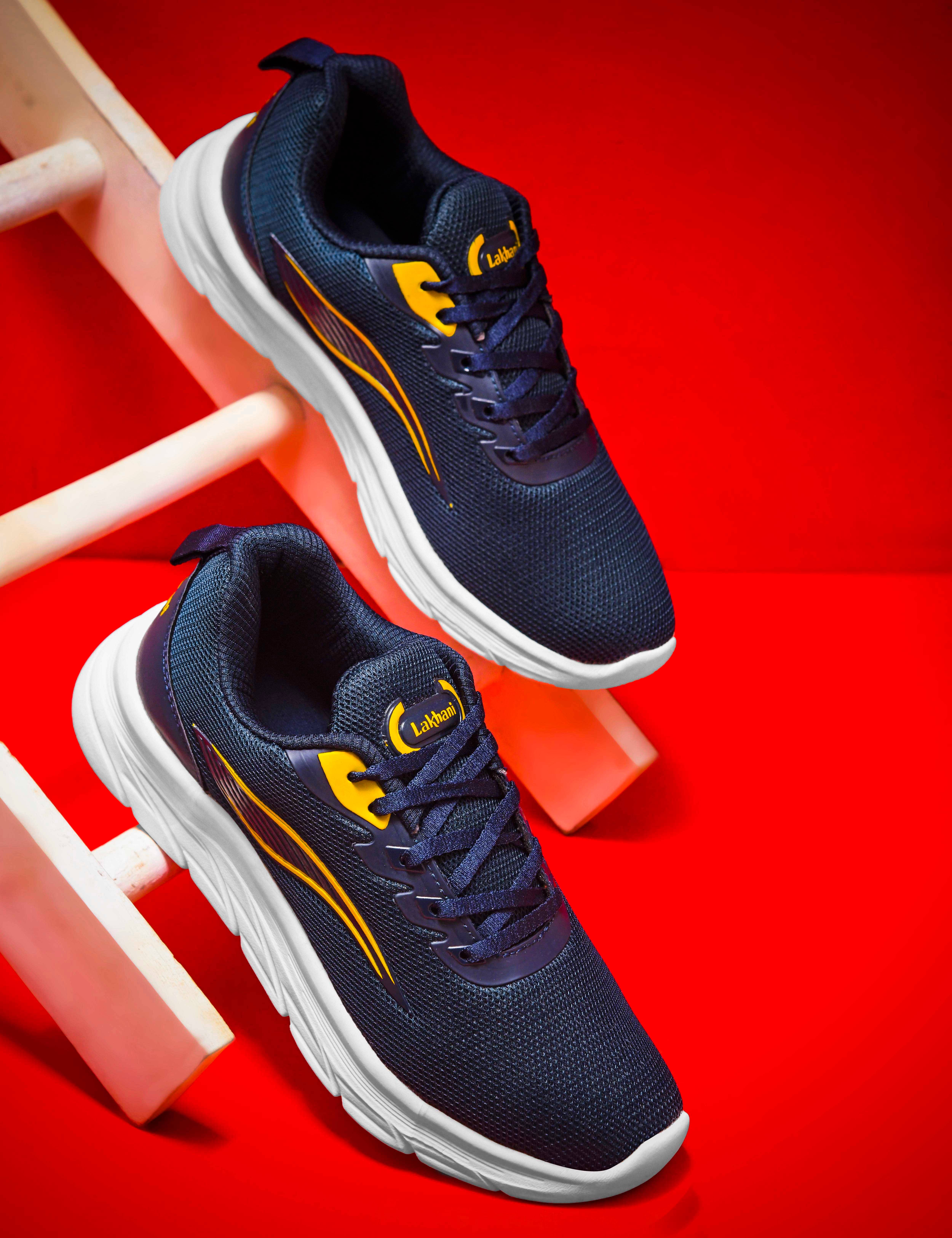     			Lakhani Aashirwad Tiger-02 Navy Men's Sports Running Shoes