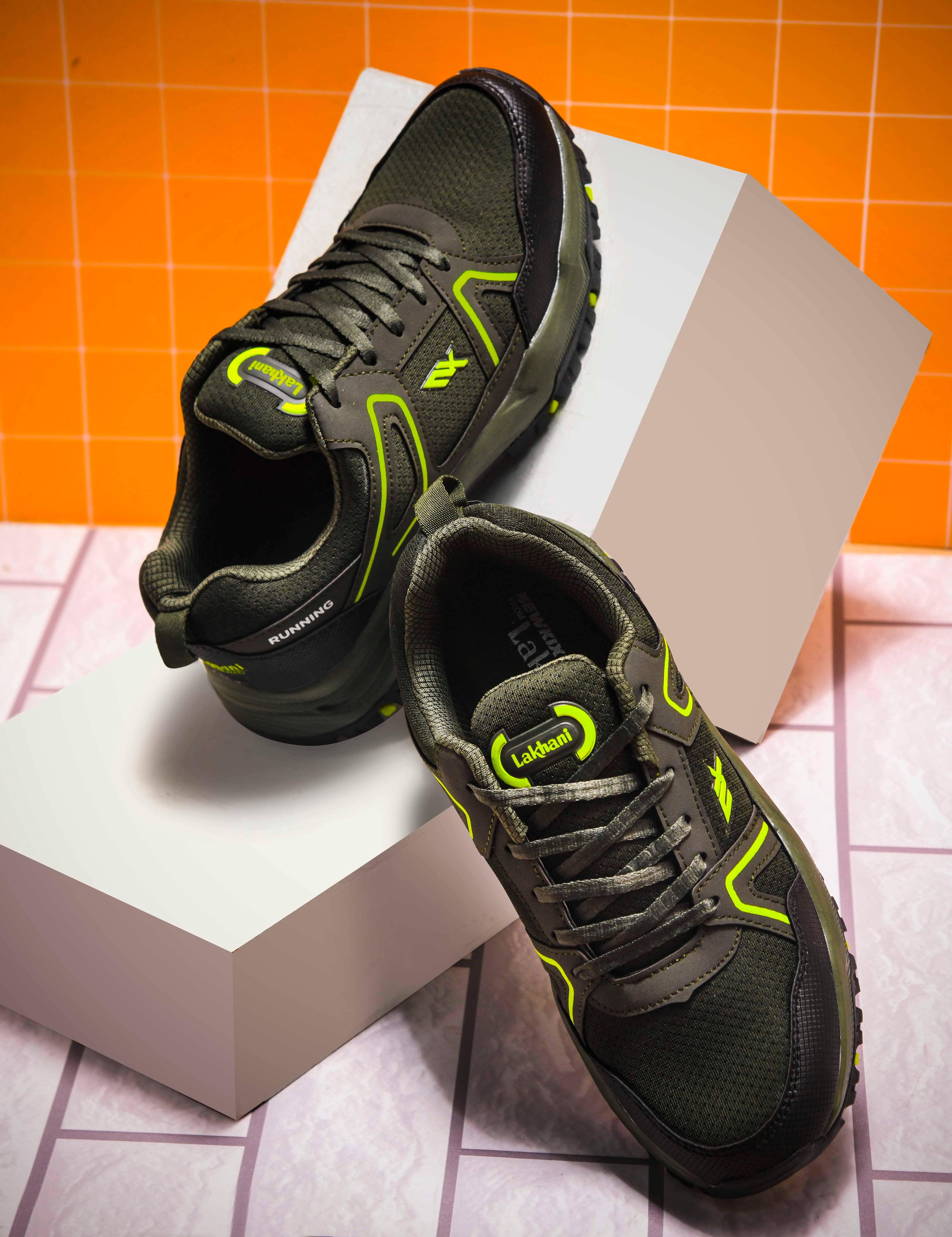     			Lakhani Aashirwad Tracker-02 Green Men's Sports Running Shoes