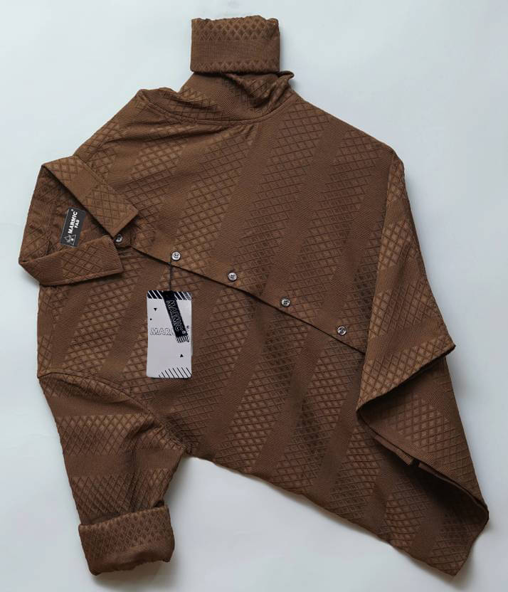 MARMIC FAB Poly Cotton Slim Fit Self Design Full Sleeves Men's Casual Shirt - Brown ( Pack of 1 )     			MARMIC FAB Poly Cotton Slim Fit Self Design Full Sleeves Men's Casual Shirt - Brown ( Pack of 1 )