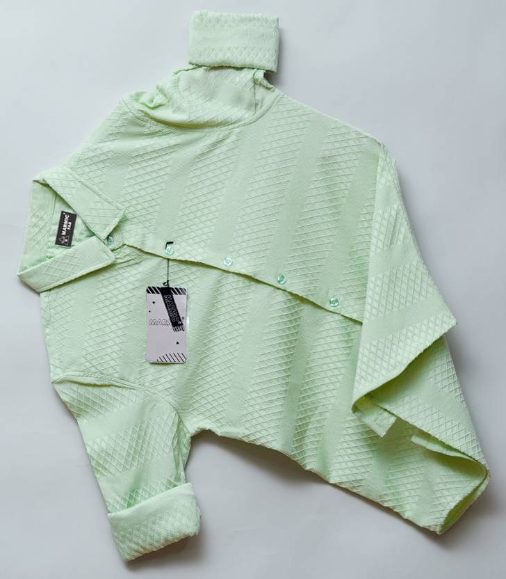 MARMIC FAB Poly Cotton Slim Fit Self Design Full Sleeves Men's Casual Shirt - Green ( Pack of 1 )     			MARMIC FAB Poly Cotton Slim Fit Self Design Full Sleeves Men's Casual Shirt - Green ( Pack of 1 )