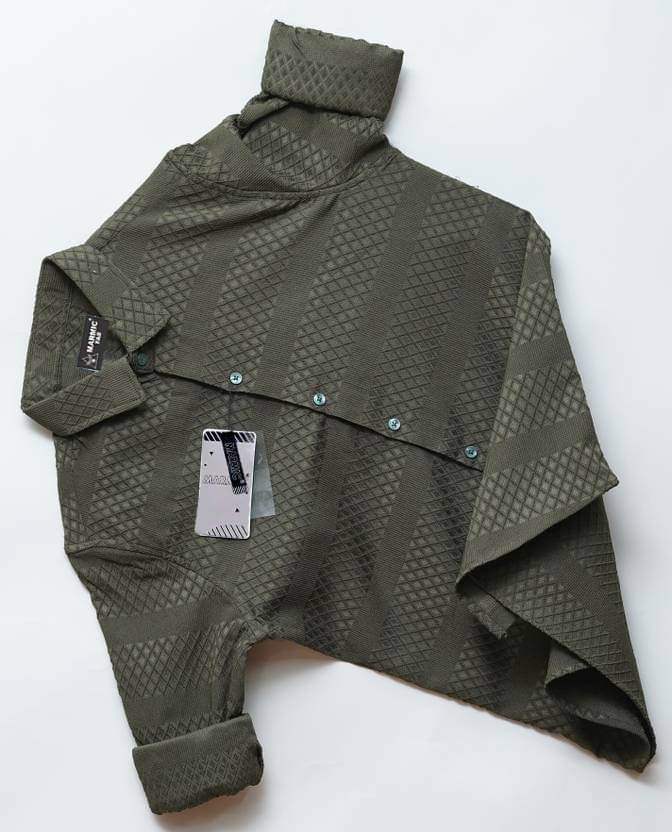MARMIC FAB Poly Cotton Slim Fit Self Design Full Sleeves Men's Casual Shirt - Olive ( Pack of 1 ) MARMIC FAB Poly Cotton Slim Fit Self Design Full Sleeves Men's Casual Shirt - Olive ( Pack of 1 )