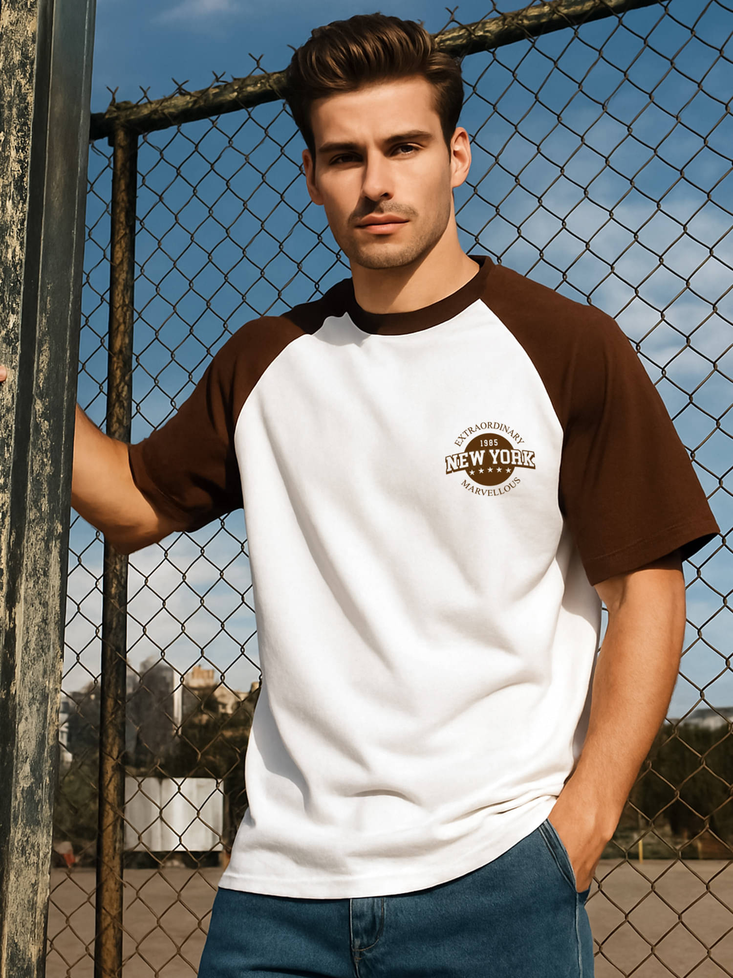     			Maniac Men 100% Cotton Oversized Fit Printed T-Shirt ( Multicolor )