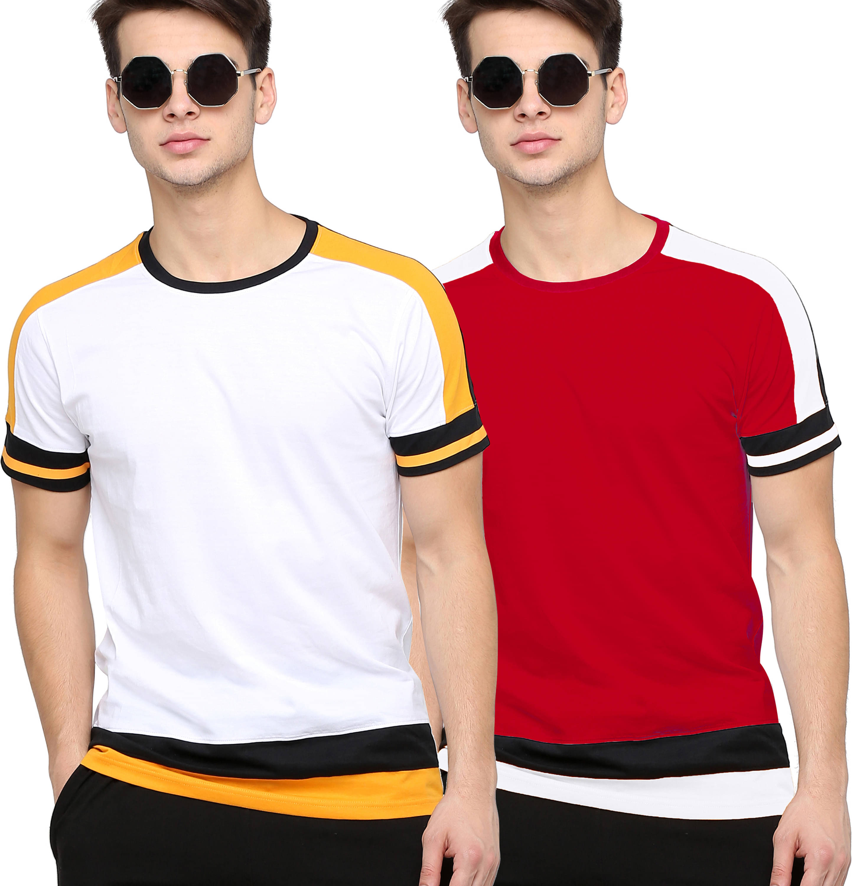 Maniac Men 100% Cotton Oversized Fit Colorblock T-Shirt ( Multicolor ) Maniac Men 100% Cotton Oversized Fit Colorblock T-Shirt ( Multicolor )