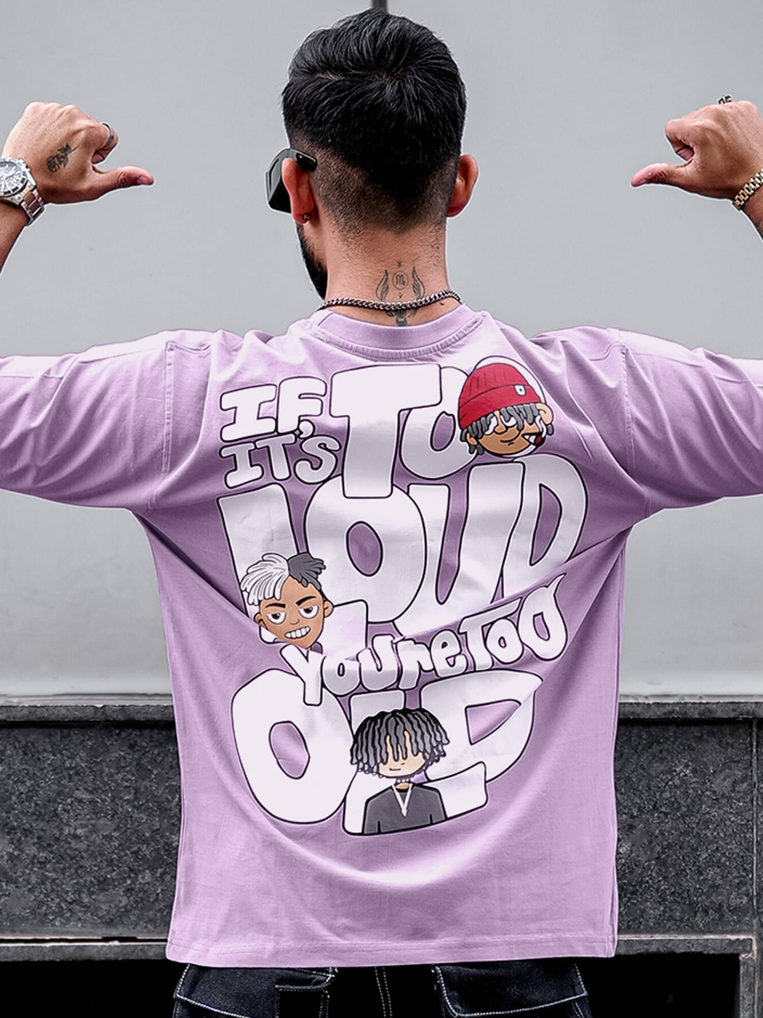 Maniac Men 100% Cotton Oversized Fit Printed T-Shirt ( Pink ) Maniac Men 100% Cotton Oversized Fit Printed T-Shirt ( Pink )