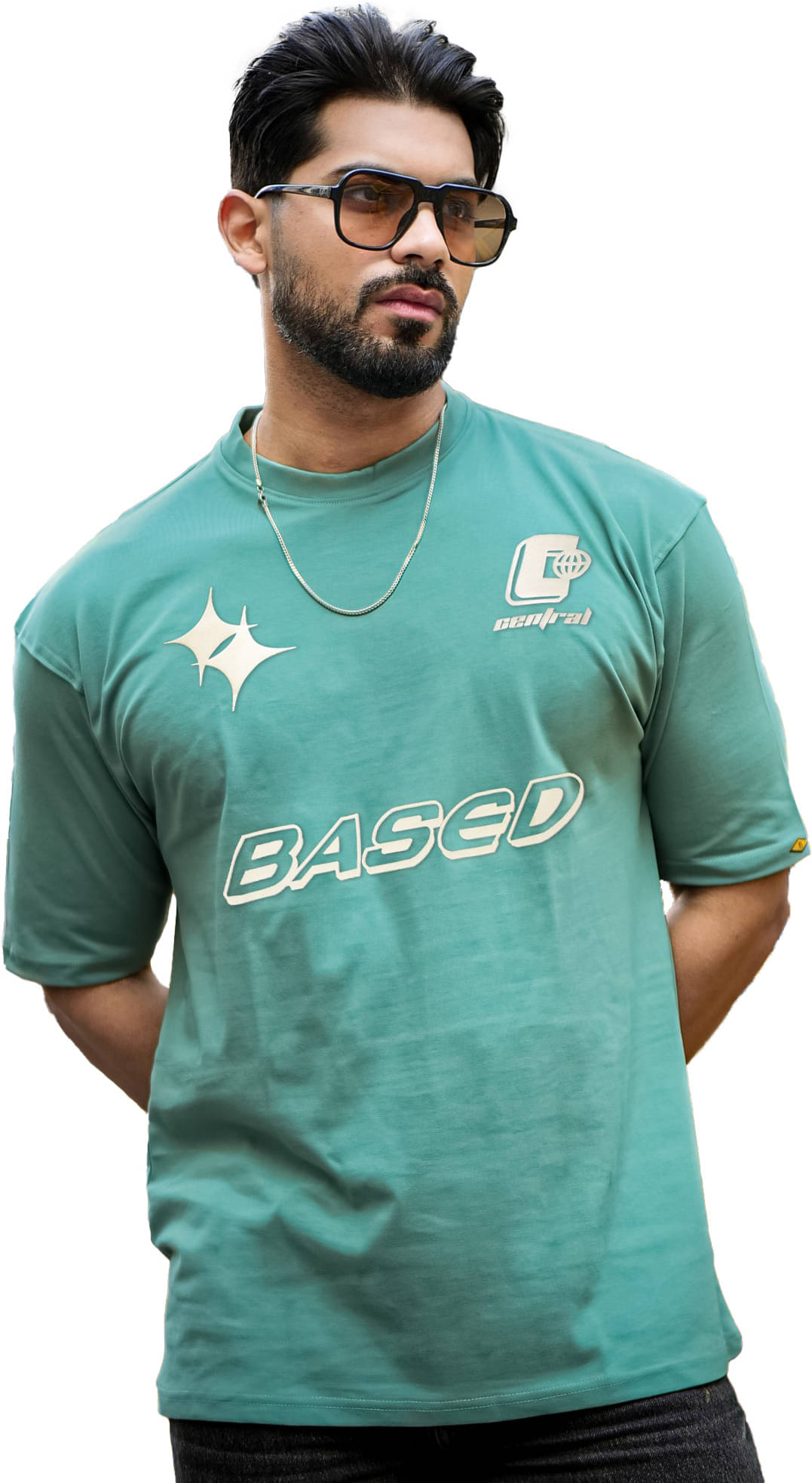     			Maniac Men 100% Cotton Oversized Fit Printed T-Shirt ( Green )