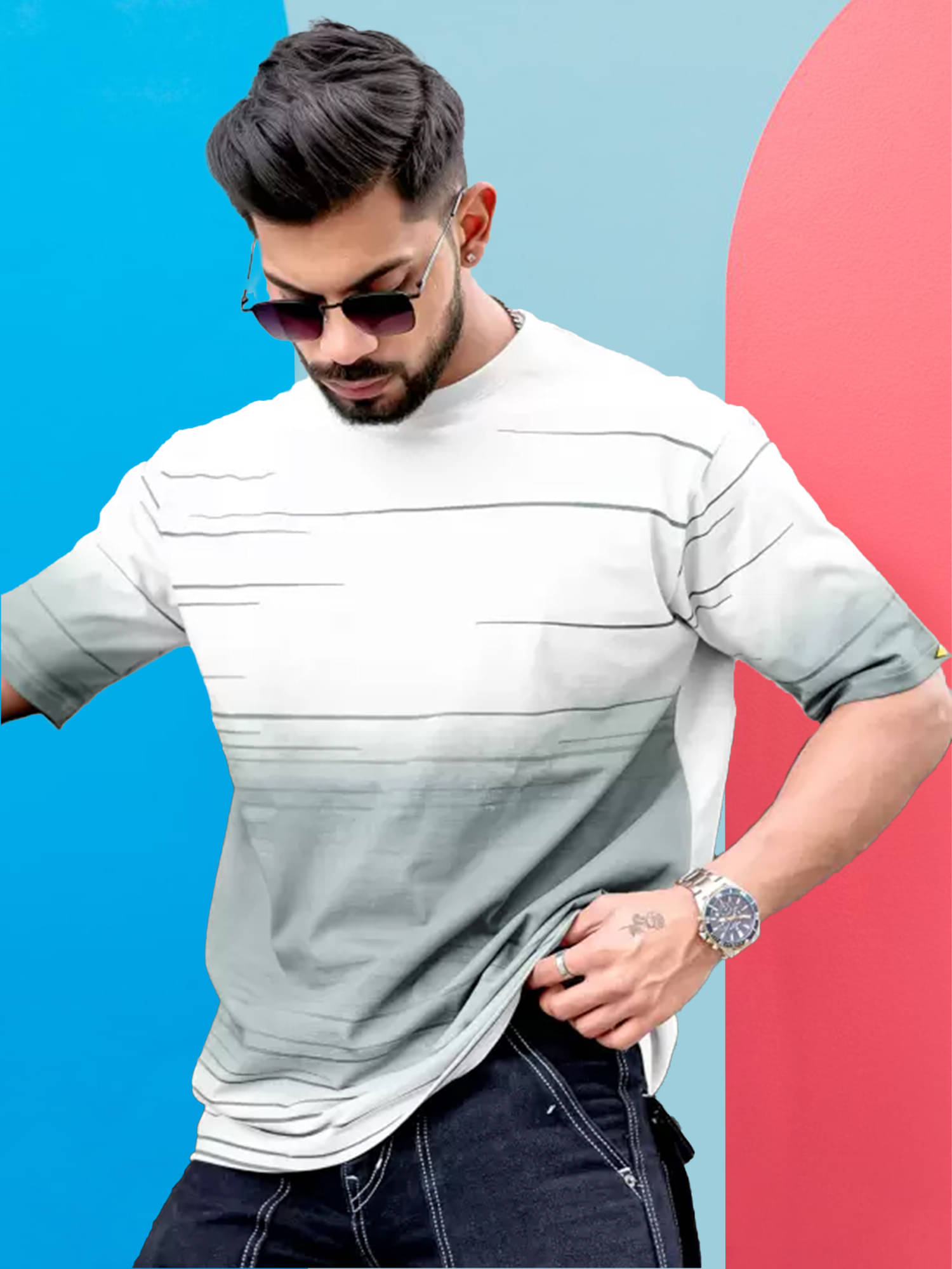 Maniac Men 100% Cotton Oversized Fit Printed T-Shirt ( White ) Maniac Men 100% Cotton Oversized Fit Printed T-Shirt ( White )