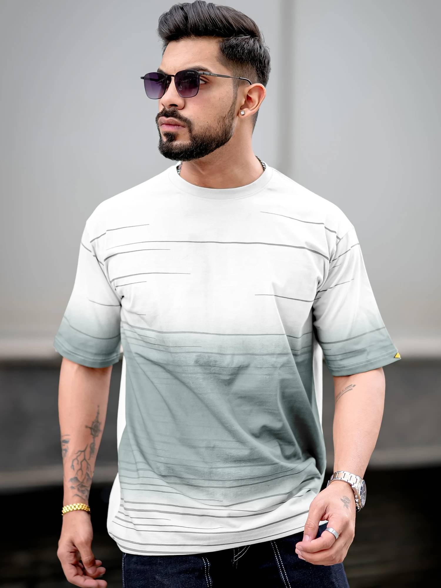     			Maniac Men 100% Cotton Oversized Fit Printed T-Shirt ( White )