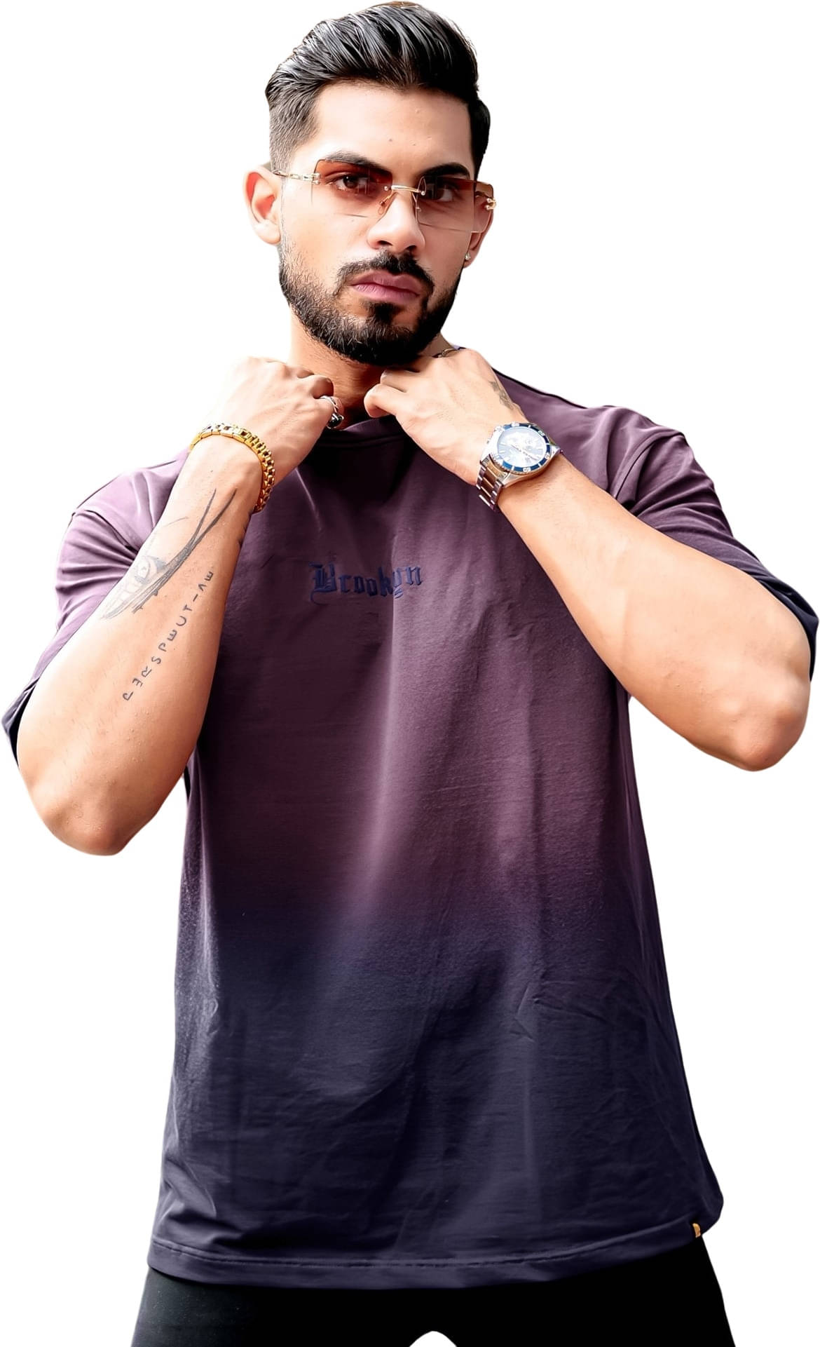 Maniac Men 100% Cotton Oversized Fit Dyed T-Shirt ( Purple ) Maniac Men 100% Cotton Oversized Fit Dyed T-Shirt ( Purple )