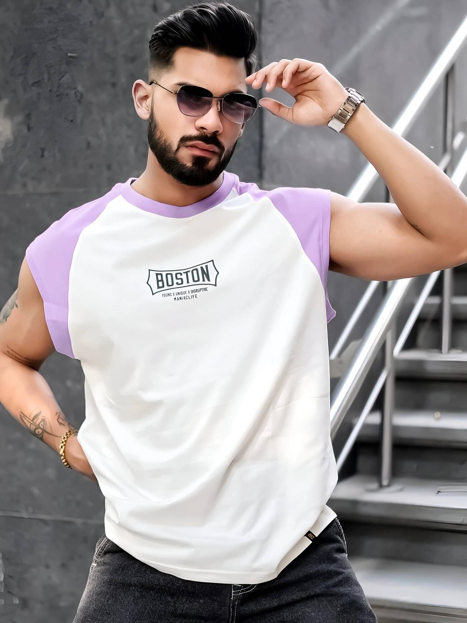 Maniac Men 100% Cotton Oversized Fit Printed T-Shirt ( Multicolor ) Maniac Men 100% Cotton Oversized Fit Printed T-Shirt ( Multicolor )