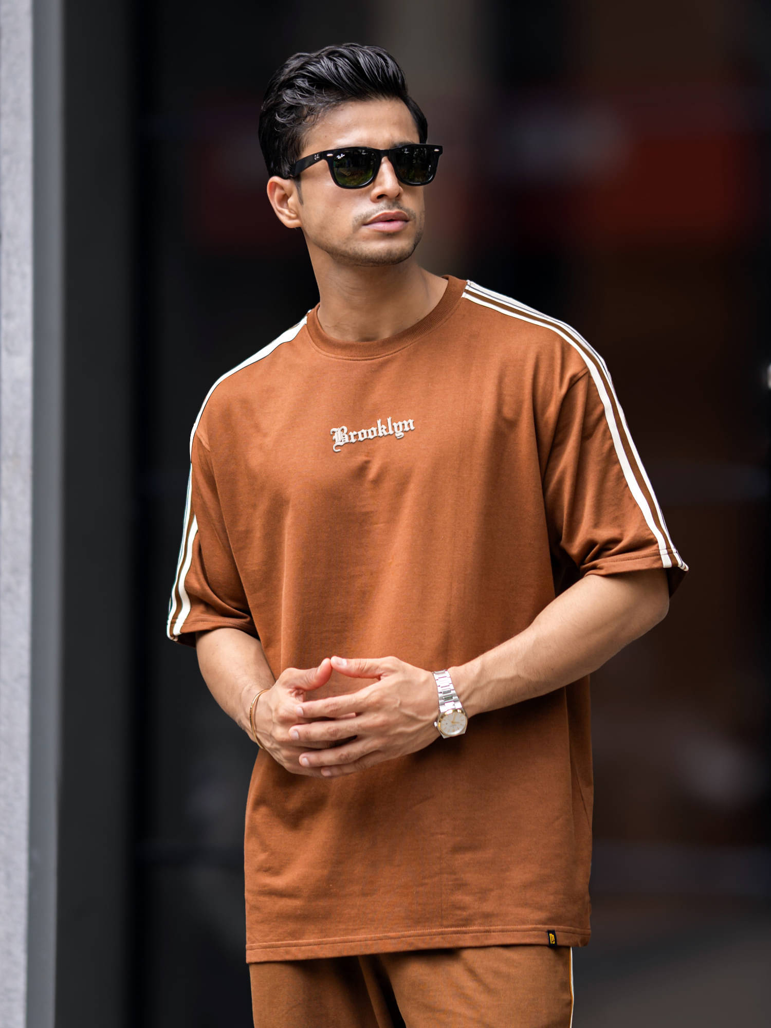 Maniac Men 100% Cotton Oversized Fit Solid T-Shirt ( Brown ) Maniac Men 100% Cotton Oversized Fit Solid T-Shirt ( Brown )