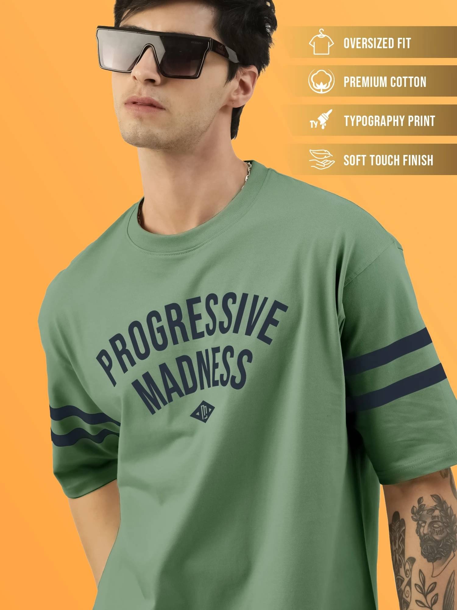     			Maniac Men 100% Cotton Oversized Fit Printed T-Shirt ( Multicolor )