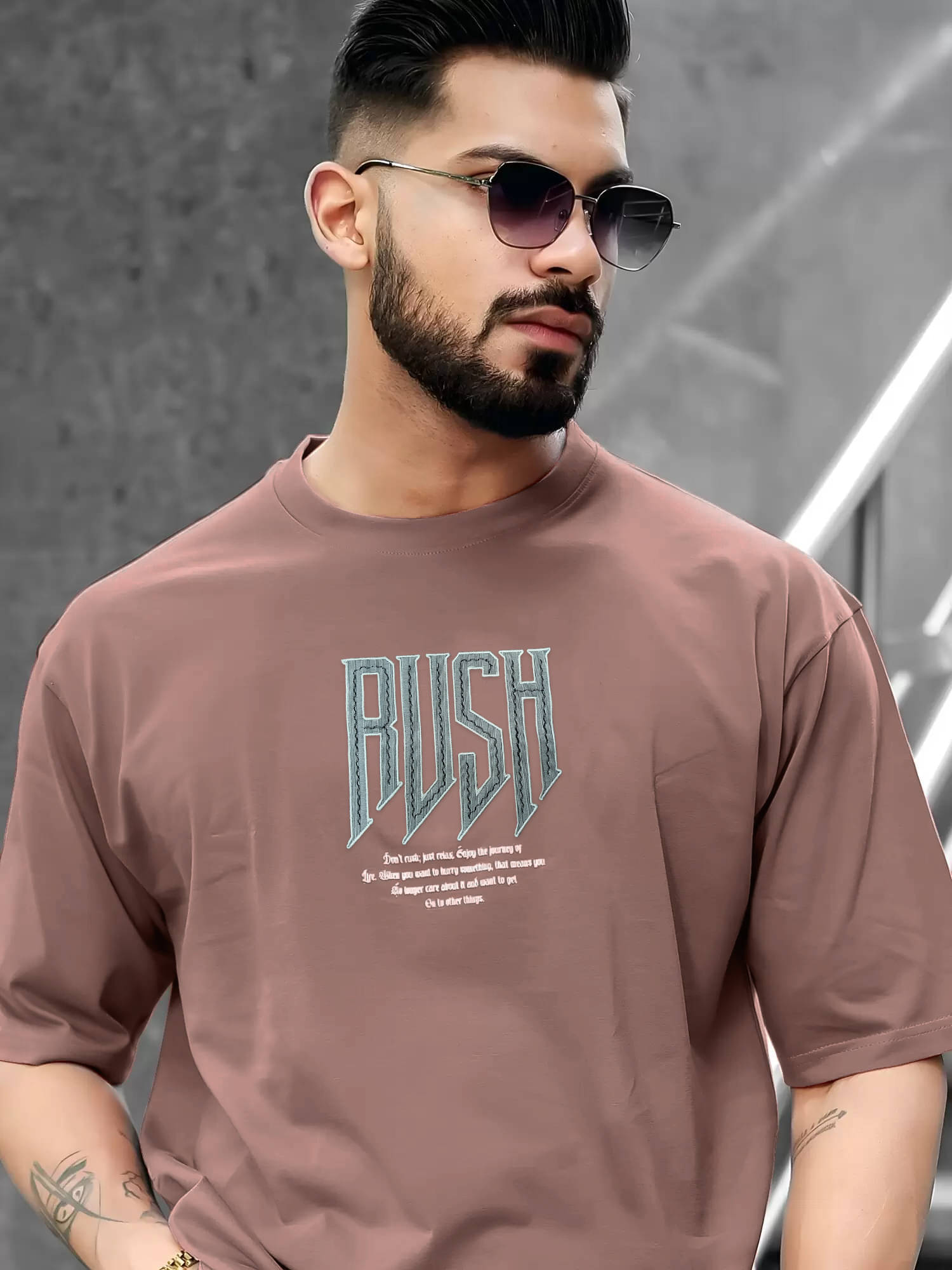 Maniac Men 100% Cotton Oversized Fit Printed T-Shirt ( Pink ) Maniac Men 100% Cotton Oversized Fit Printed T-Shirt ( Pink )