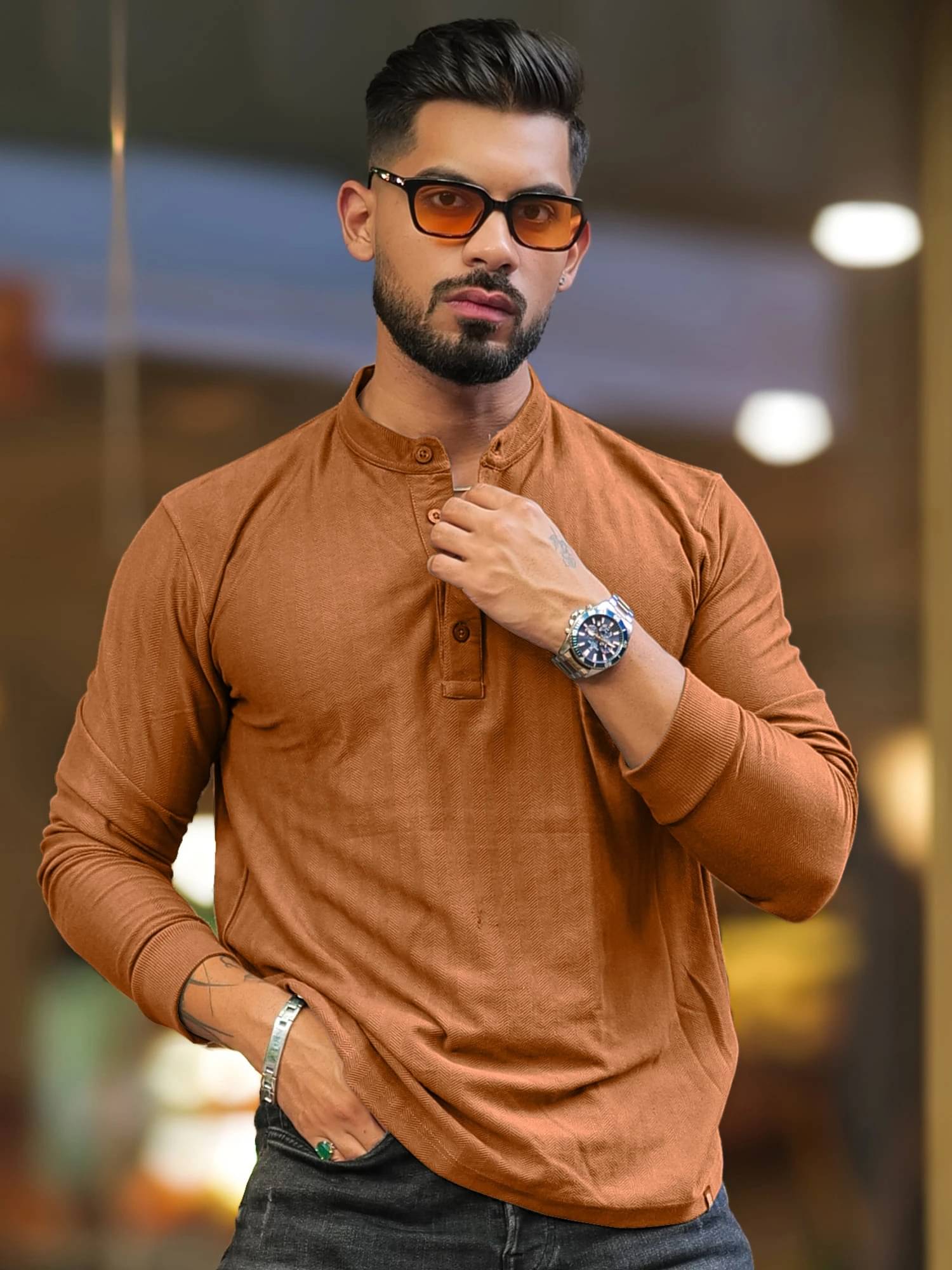 Maniac Men 100% Cotton Regular Fit Solid T-Shirt ( Brown ) Maniac Men 100% Cotton Regular Fit Solid T-Shirt ( Brown )