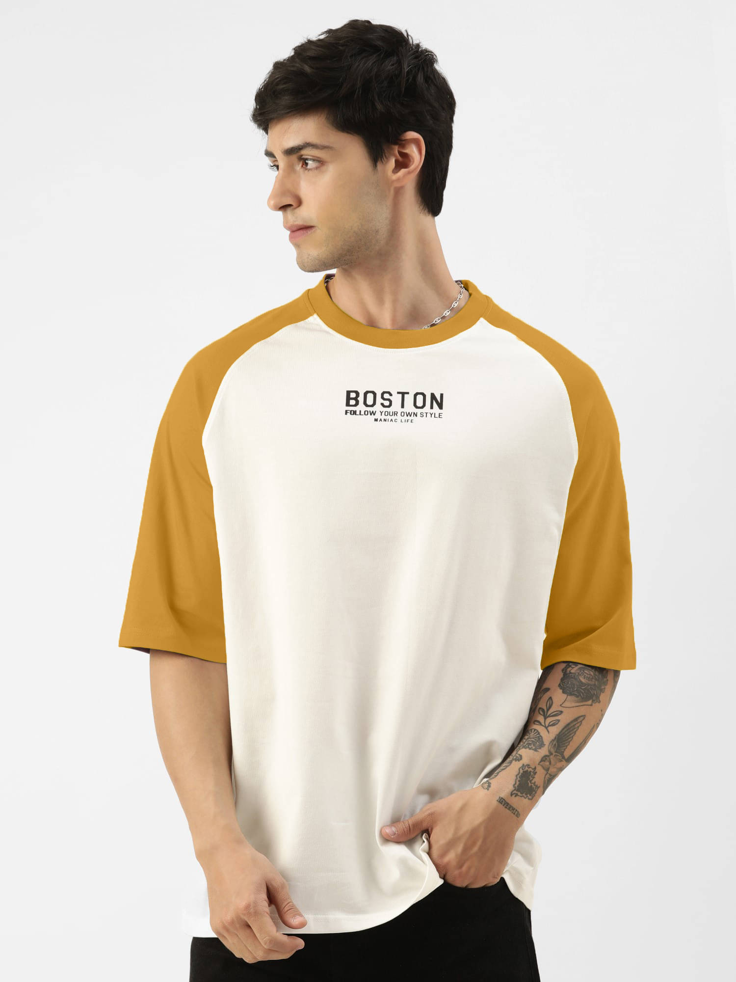 Maniac Men 100% Cotton Relaxed Fit Printed T-Shirt ( Yellow ) Maniac Men 100% Cotton Relaxed Fit Printed T-Shirt ( Yellow )