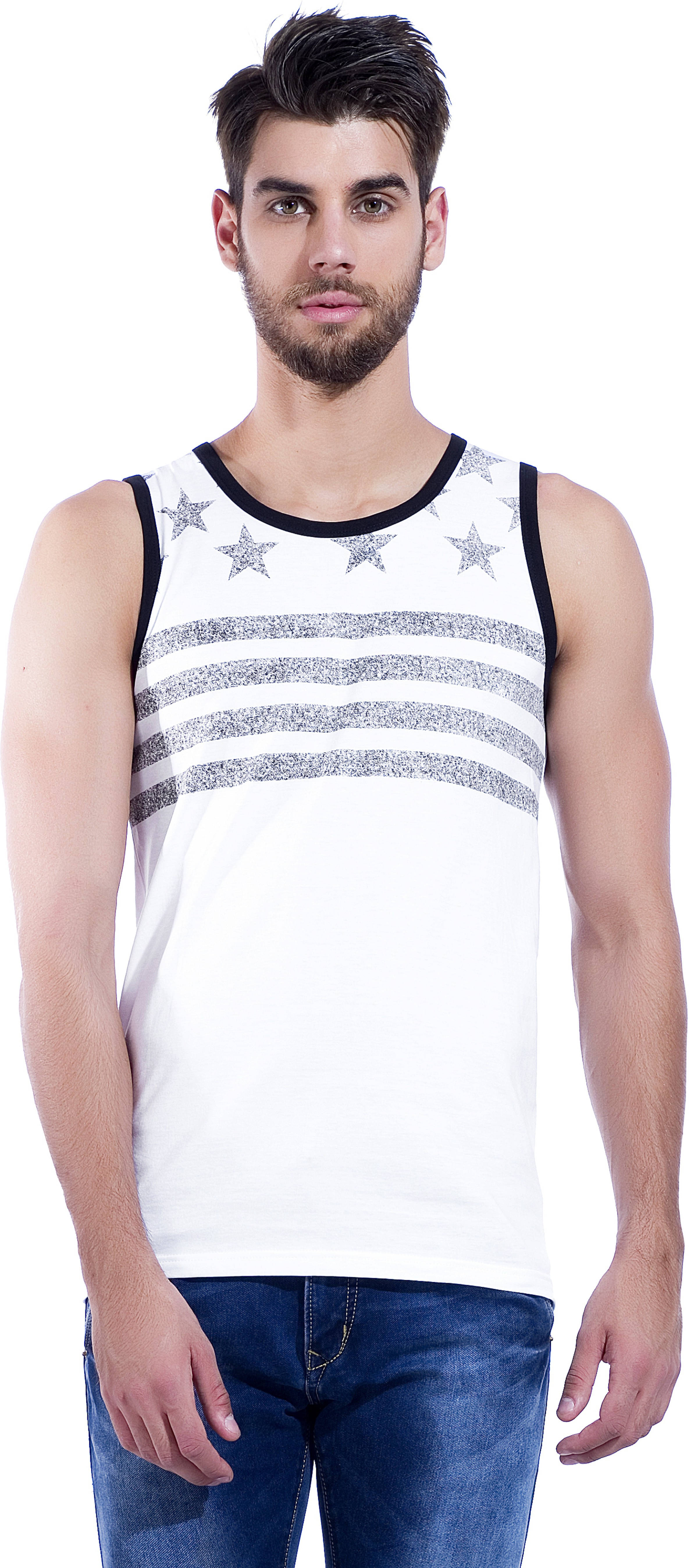     			Maniac Men 100% Cotton Slim Fit Printed T-Shirt ( White )