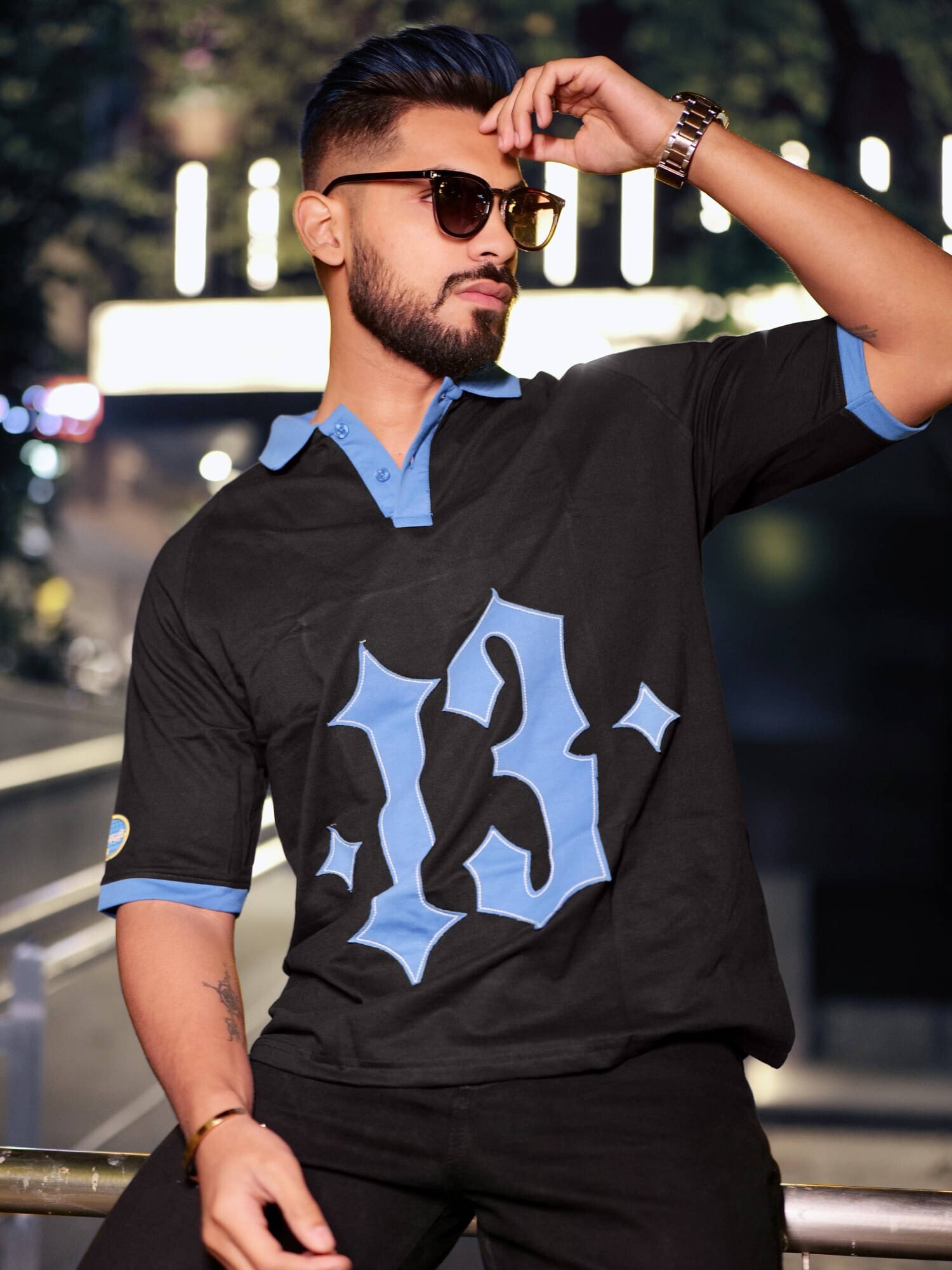 Maniac Men Cotton Oversized Fit Printed Polo T Shirt ( Multicolor )     			Maniac Men Cotton Oversized Fit Printed Polo T Shirt ( Multicolor )