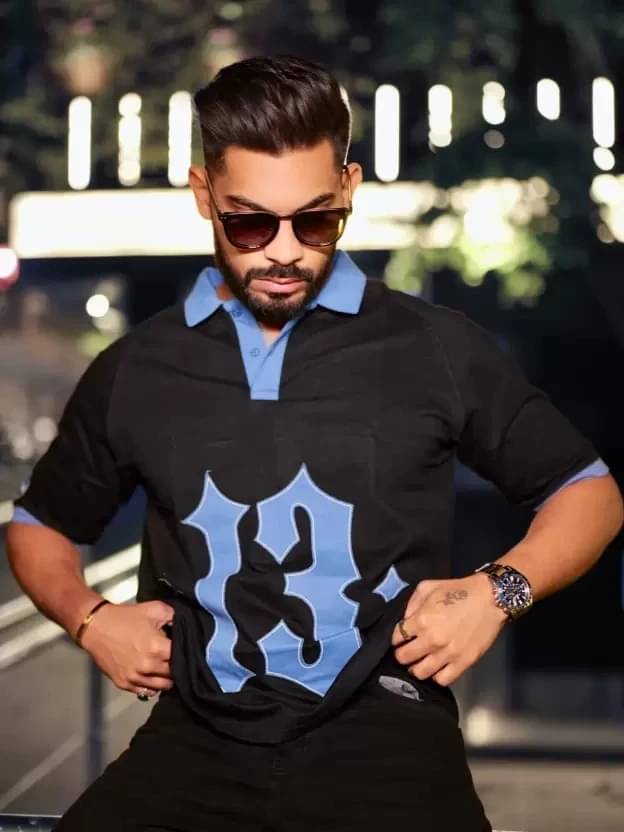 Maniac Men Cotton Oversized Fit Embroidered Polo T Shirt ( Black ) Maniac Men Cotton Oversized Fit Embroidered Polo T Shirt ( Black )