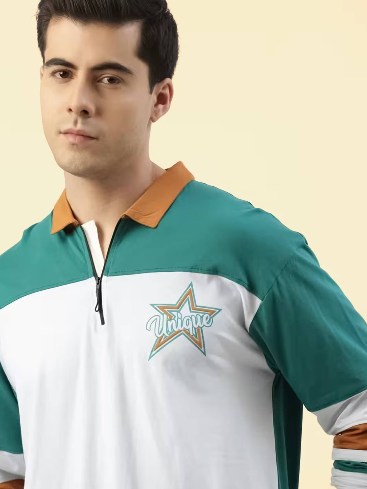 Maniac Men Cotton Regular Fit Colorblock Polo T Shirt ( Green ) Maniac Men Cotton Regular Fit Colorblock Polo T Shirt ( Green )