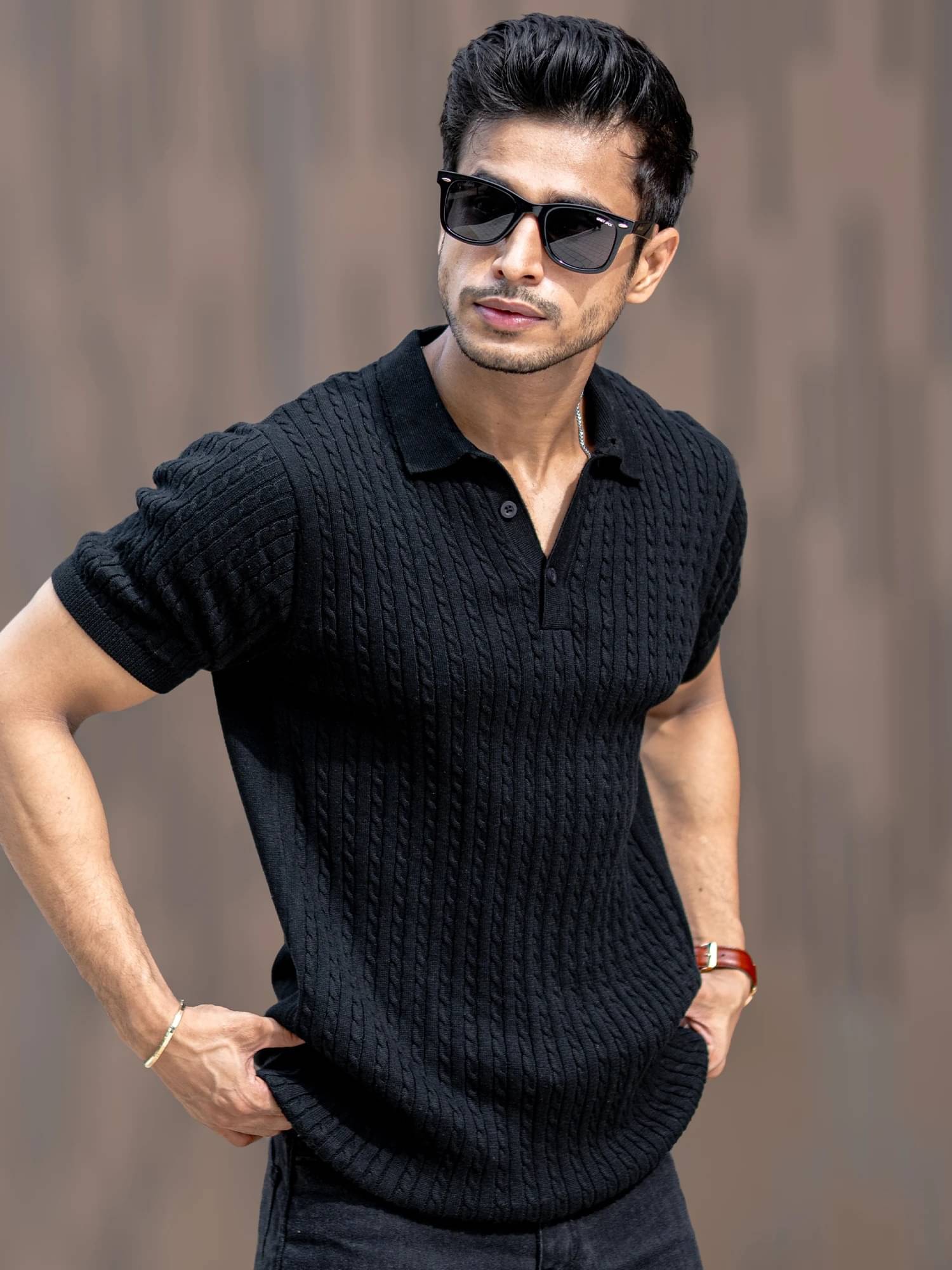 Maniac Men Cotton Regular Fit Solid Polo T Shirt ( Black ) Maniac Men Cotton Regular Fit Solid Polo T Shirt ( Black )