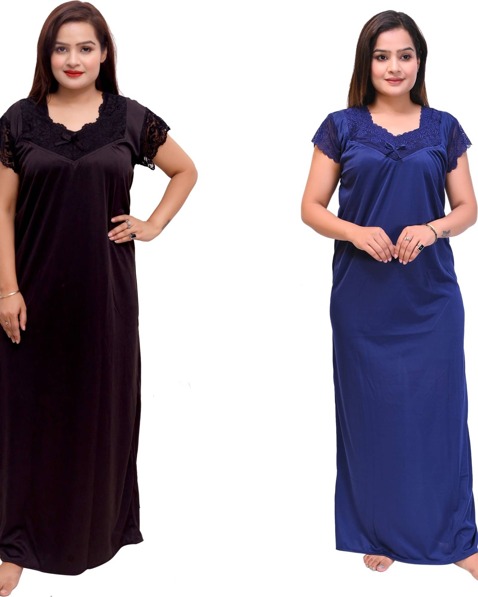     			Mercel Multicolor Polyester Women's Nightwear Night Dress ( Pack of 2 )