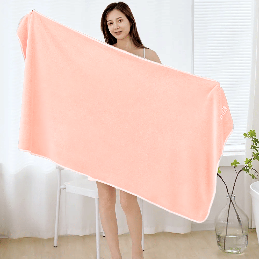     			Midastra Pack of 1 Microfibre 400 -GSM Bath Towel ( Peach )