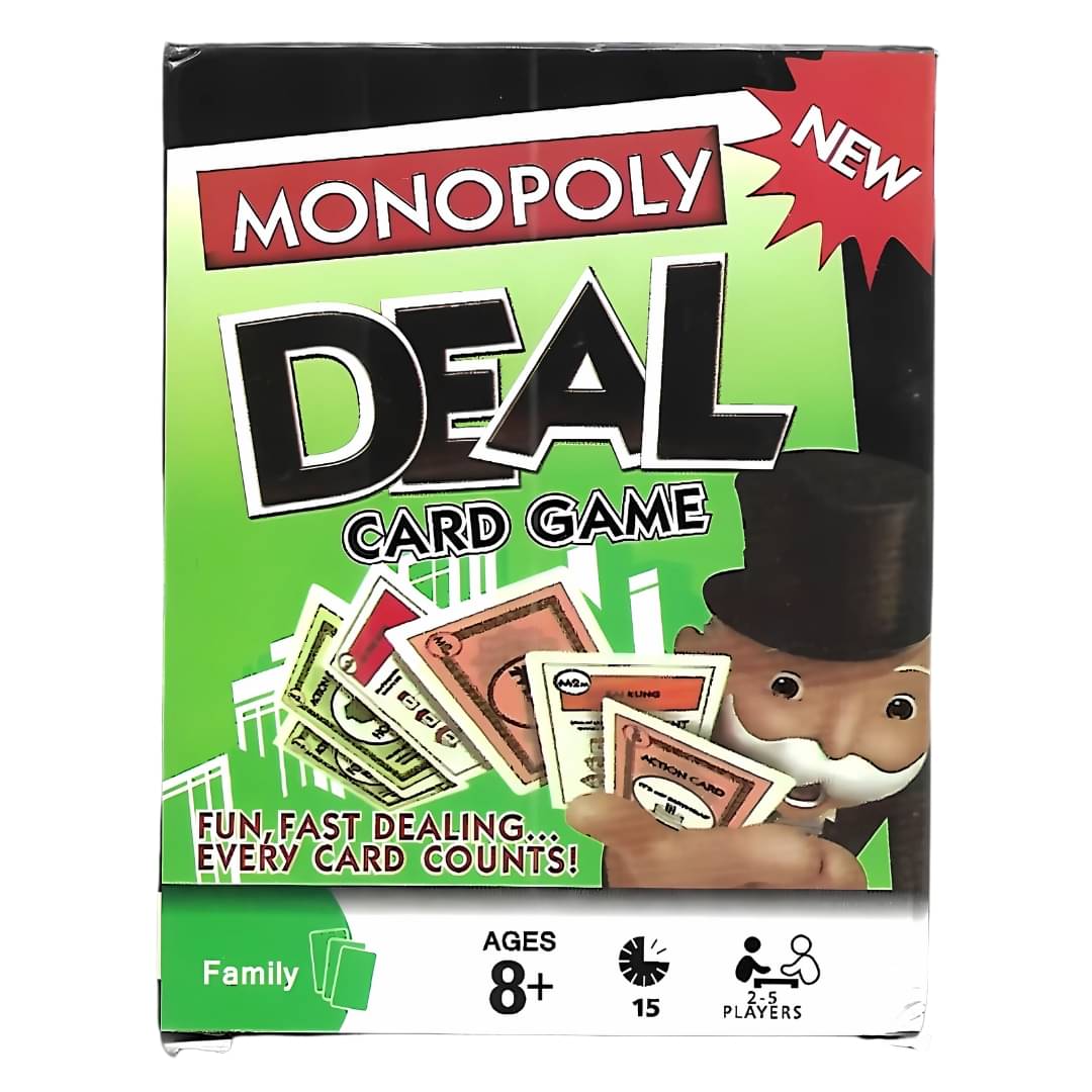     			Monopoly Deal Card Game for Kids, Adults and Family, Paper Material, Multicolor, 108 Cards, Age 7+, Monopoly Deal Card Game, Cards for Kids
