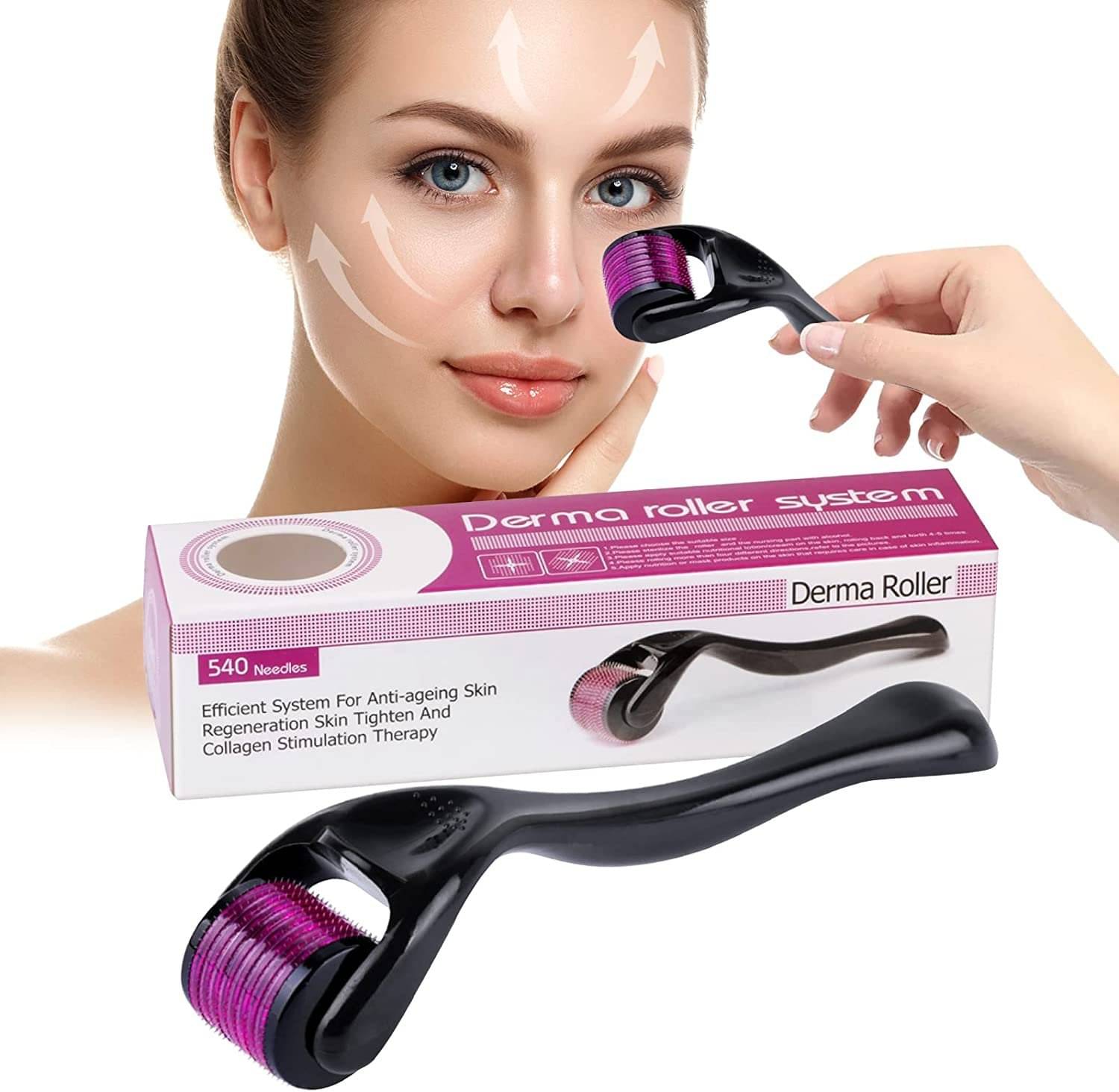 NIYOREZ 1.00 mm Derma Roller with Disinfectant | With 540 Titanium Alloy Needles | Promotes Beard & Hair Growth & Reduces Acne Scars | Safe & Effective to Use     			NIYOREZ 1.00 mm Derma Roller with Disinfectant | With 540 Titanium Alloy Needles | Promotes Beard & Hair Growth & Reduces Acne Scars | Safe & Effective to Use