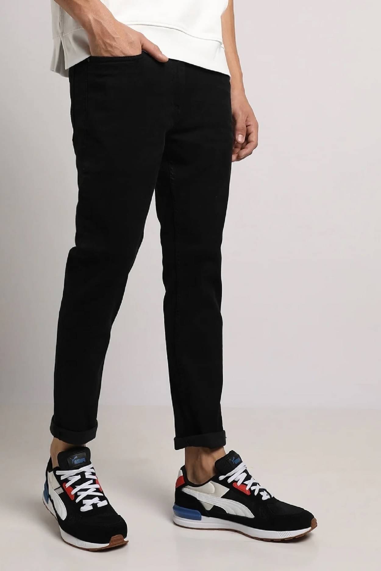 POKHINDA Skinny Fit Basic Men's Jeans - Black ( Pack of 1 )     			POKHINDA Skinny Fit Basic Men's Jeans - Black ( Pack of 1 )