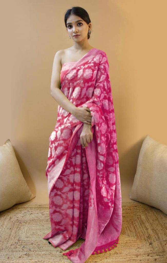     			Prijari Art Silk Woven Kanjeevaram Sarees With Unstitched Blouse Piece ( Pink )