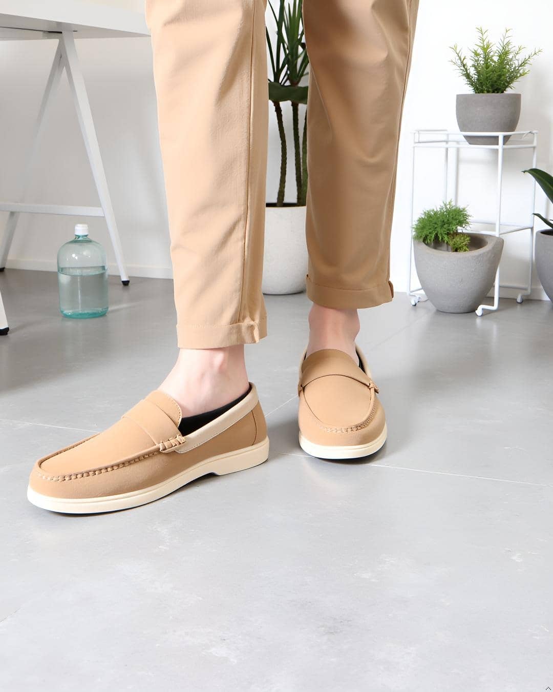 Prolific MHKL-CM291 Cream Men's Slip-on Shoes - Casual Shoes | Buy online on ZillyBuy