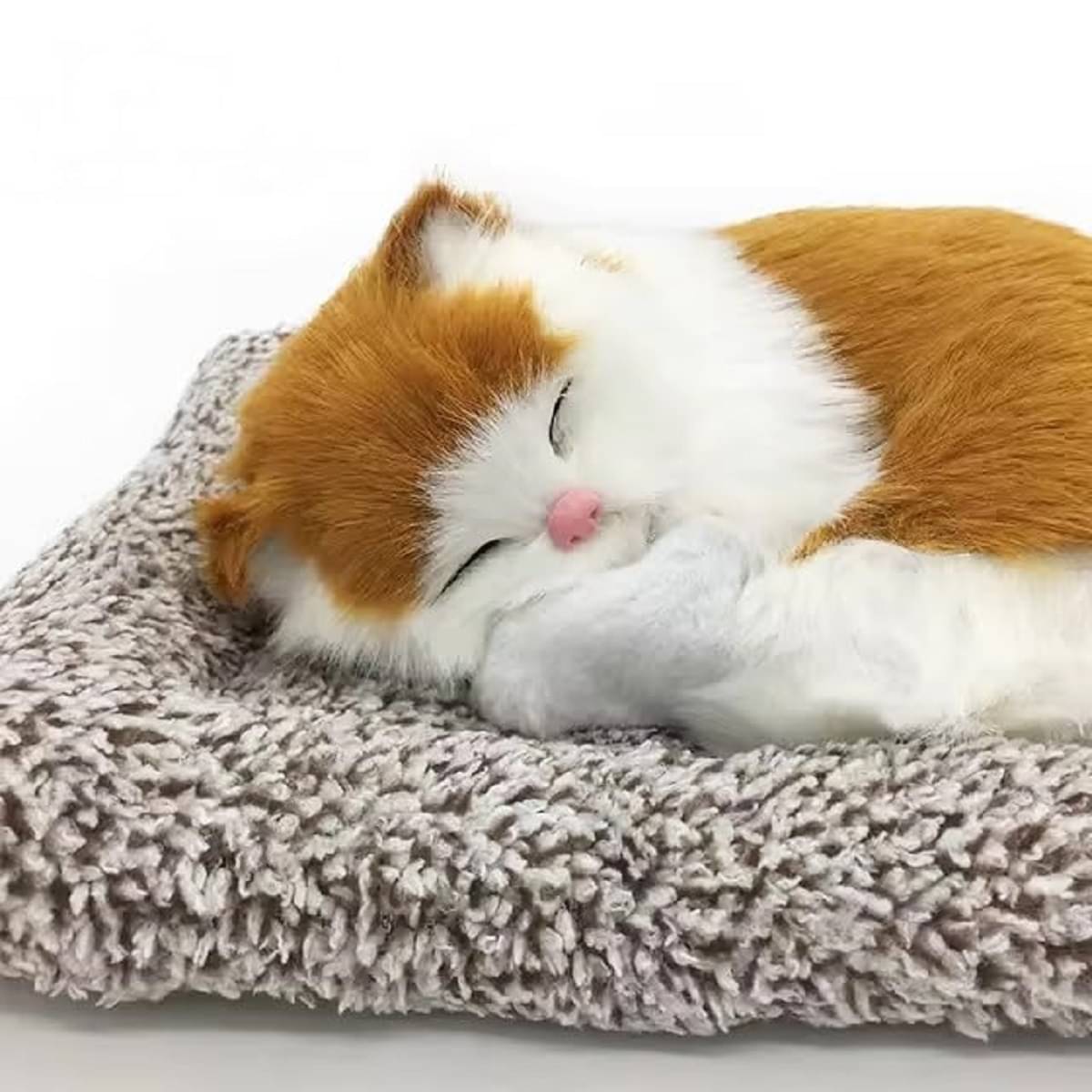     			RAMDEV ENTERPRISE  Cute Sleeping Cat on Carpet Silicone Animal Toy for Kids, Car Dashboard, Home Decor, Office Desk Decoration