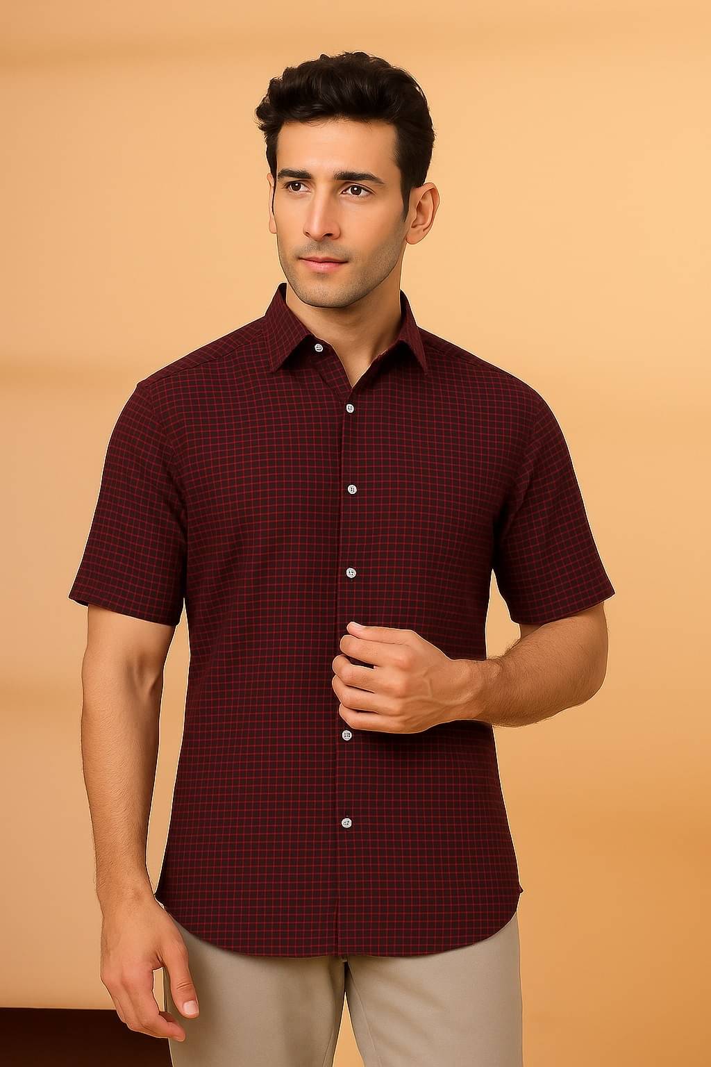 Rigo Cotton Blend Regular Fit Checks Half Sleeves Men's Casual Shirt - Red ( Pack of 1 ) Rigo Cotton Blend Regular Fit Checks Half Sleeves Men's Casual Shirt - Red ( Pack of 1 )