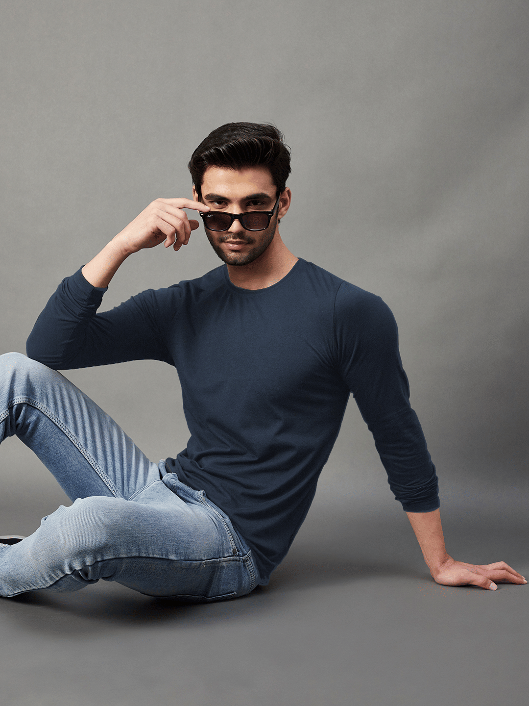 Rigo Men Cotton Slim Fit Solid T-Shirt ( Navy Blue ) Rigo Men Cotton Slim Fit Solid T-Shirt ( Navy Blue )