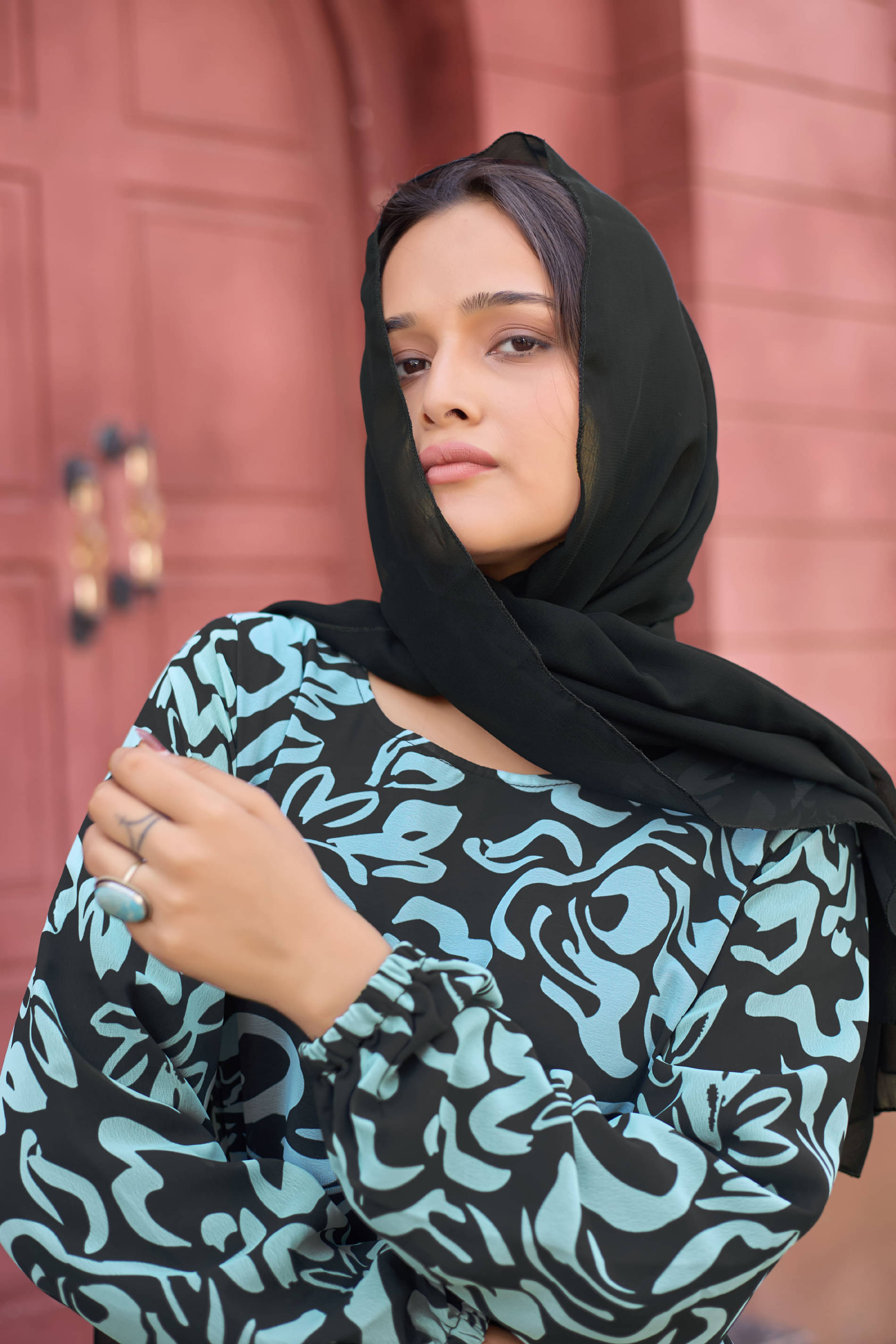     			SARINKU Georgette Burqa without Hijab Black ( Pack of 1 )