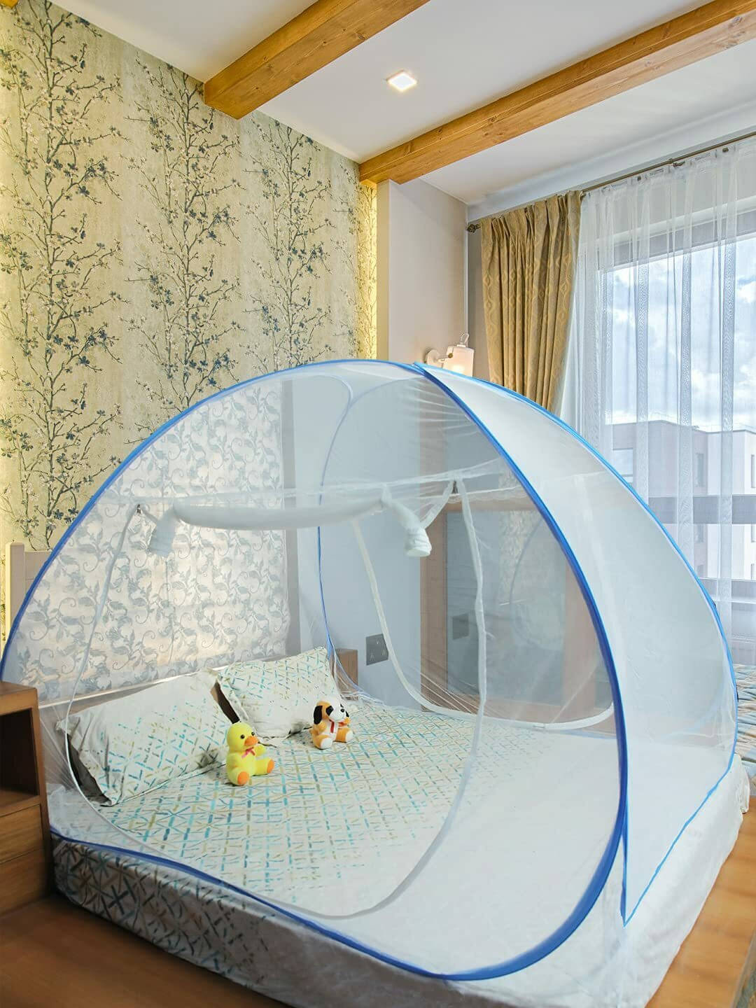     			SIFRA - Multi Polycotton Foldable Mosquito Net ( Pack of 1 )