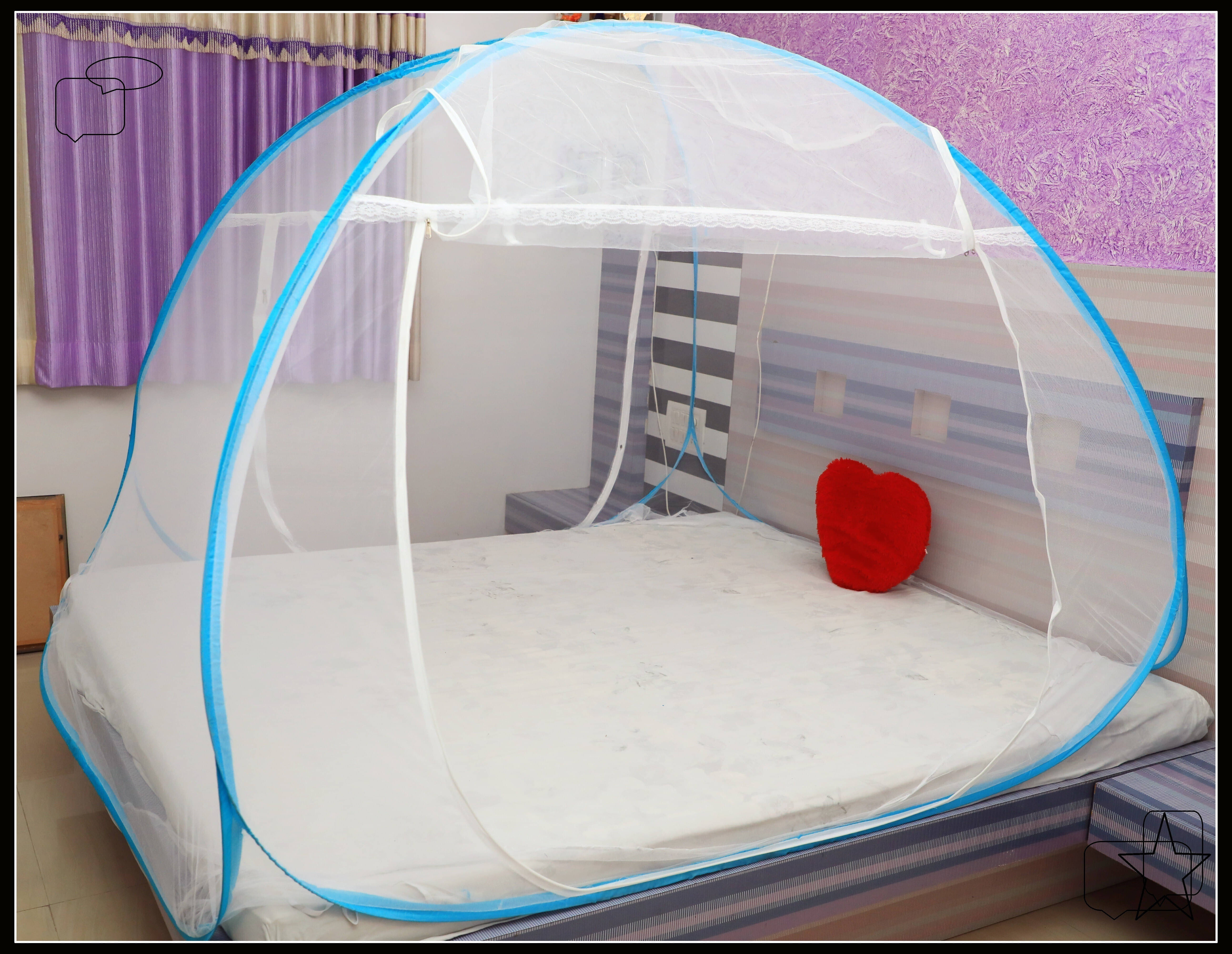     			SIFRA - Multi Polycotton Foldable Mosquito Net ( Pack of 1 )