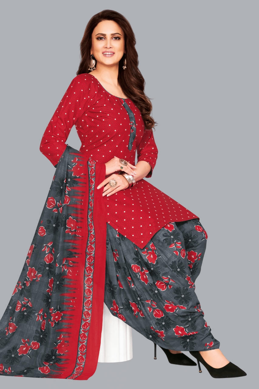 SIMMU Women Cotton Printed Straight Kurti With Patiala Salwar ( Red ) SIMMU Women Cotton Printed Straight Kurti With Patiala Salwar ( Red )