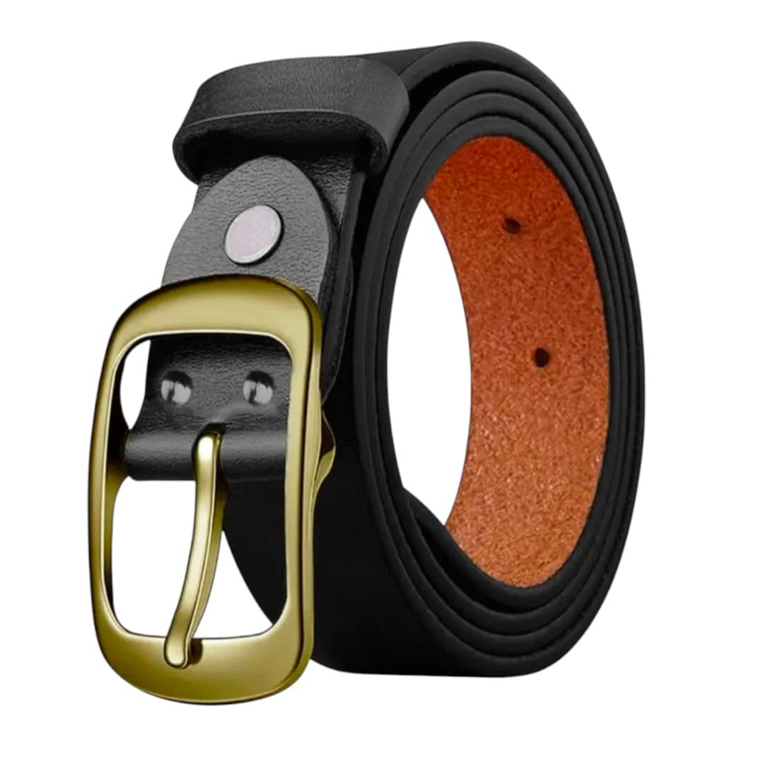 SUNSHOPPING - Black 100% Leather Men's Formal Belt ( Pack of 1 )