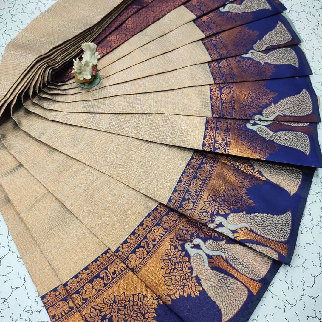     			THE PRIVATE LABLE Cotton Embroidered Banarasi saree With Unstitched Blouse Piece ( Cream )