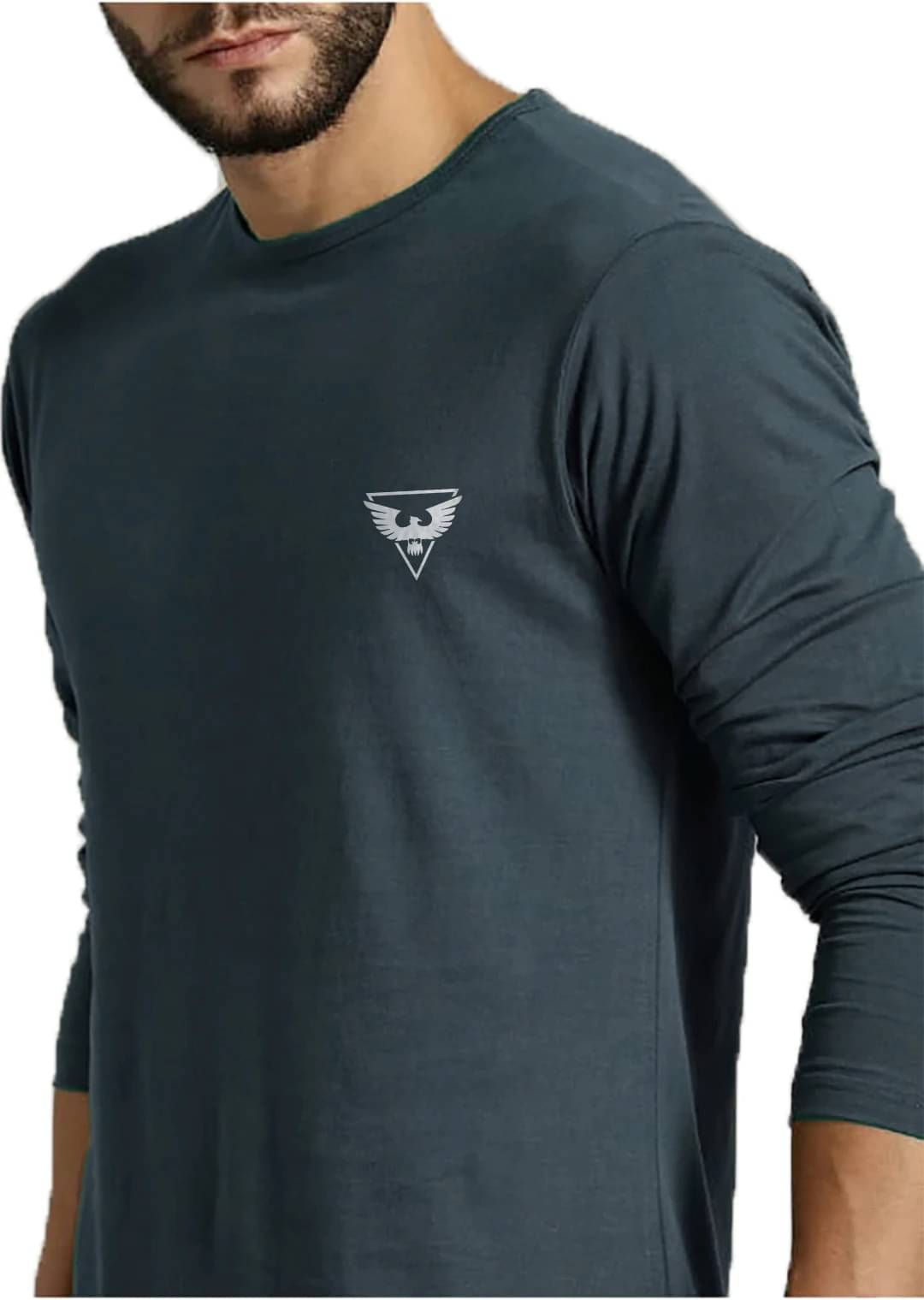     			TISSORA Men Cotton Blend Regular Fit Solid T-Shirt ( Navy Blue )