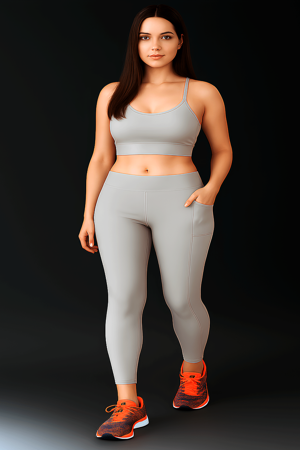     			WUGO Grey Polyester Solid Tights - Single